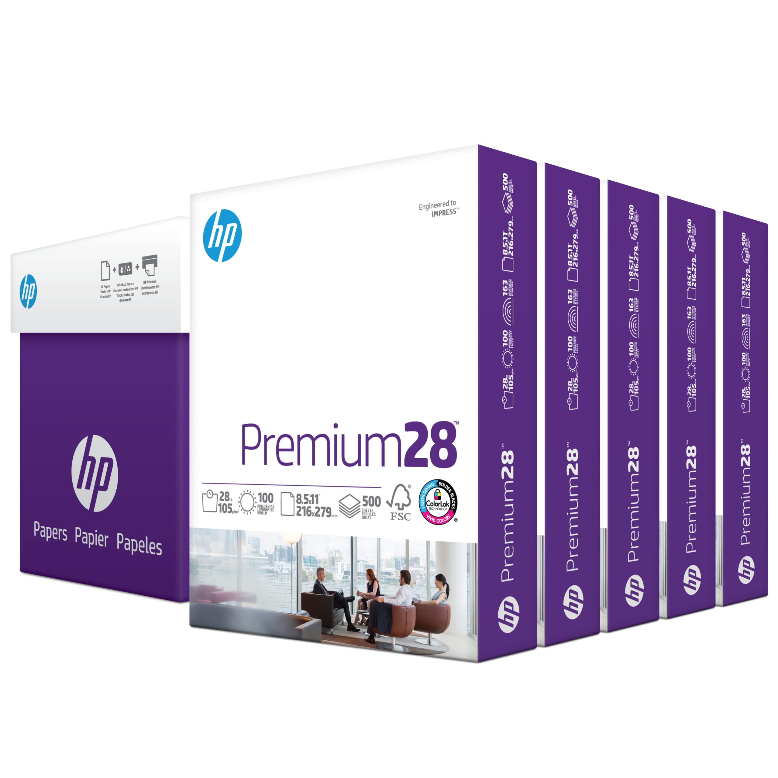 HP Paper Printer | 8.5 x 11 Paper | Premium 32 lb | 1 Ream - 500 Sheets | 100 Bright | Made in USA - FSC Certified | 113100R