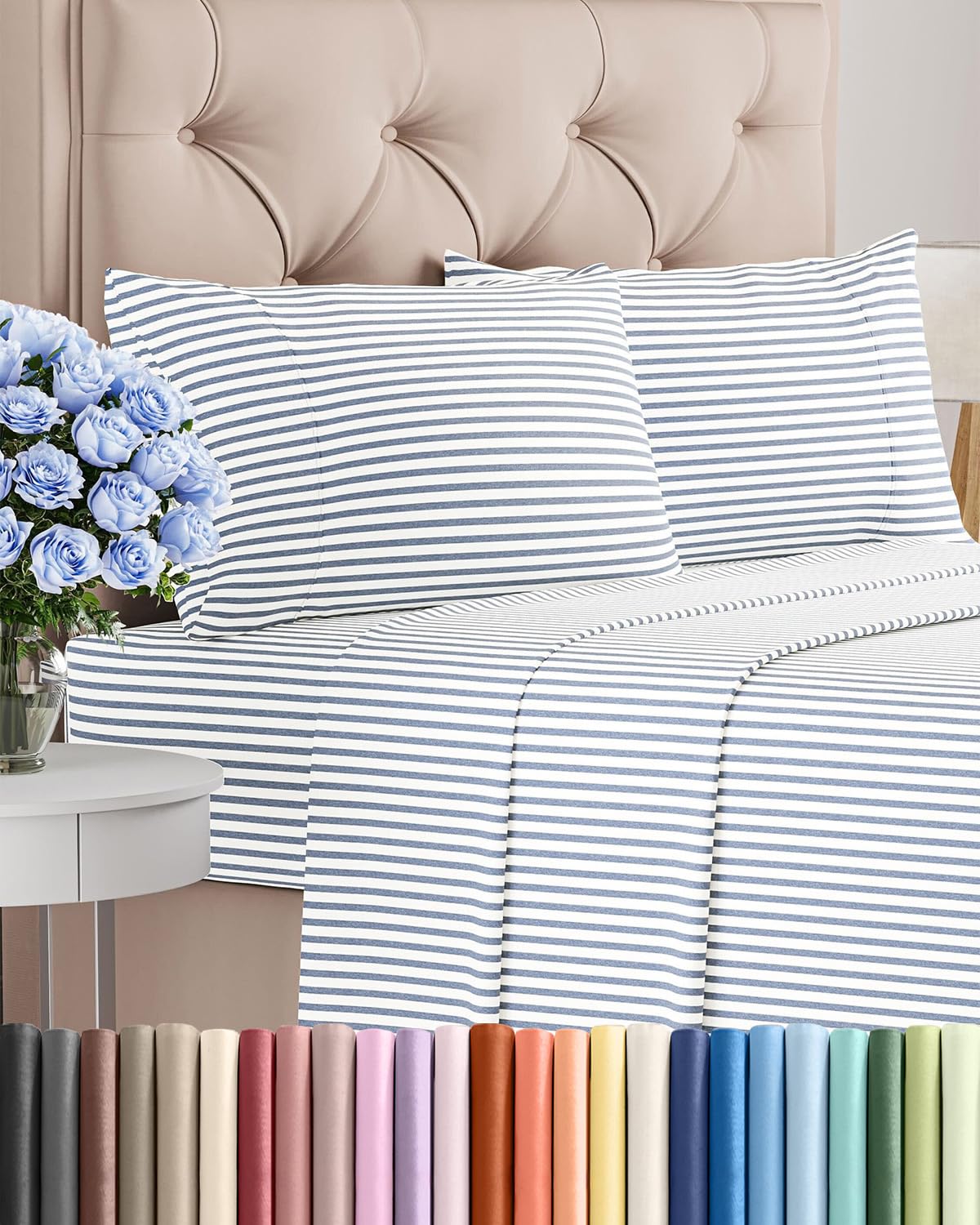 Queen Size 4 Piece Sheet Set - Comfy Breathable & Cooling Sheets - Hotel Luxury Bed Sheets for Women & Men - Deep Pockets, Easy-Fit, Extra Soft and Wrinkle Free Sheets - White Oeko-Tex Bed Sheet Set