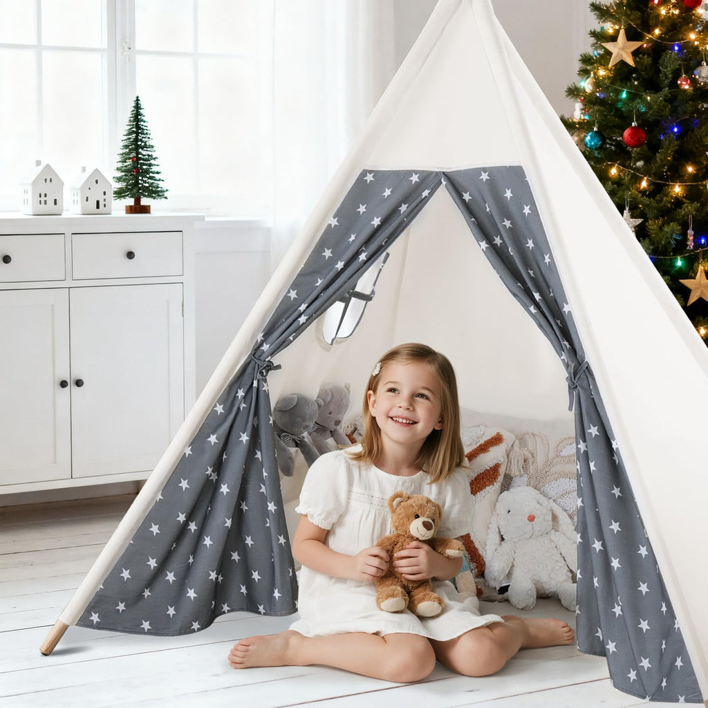 Kids Teepee Tent for Kids, Kid Play Tents for Girls & Boys, Gifts Playhouse for Indoor Outdoor Games, Toddler Toys House for Baby (Tee Pee for Child)