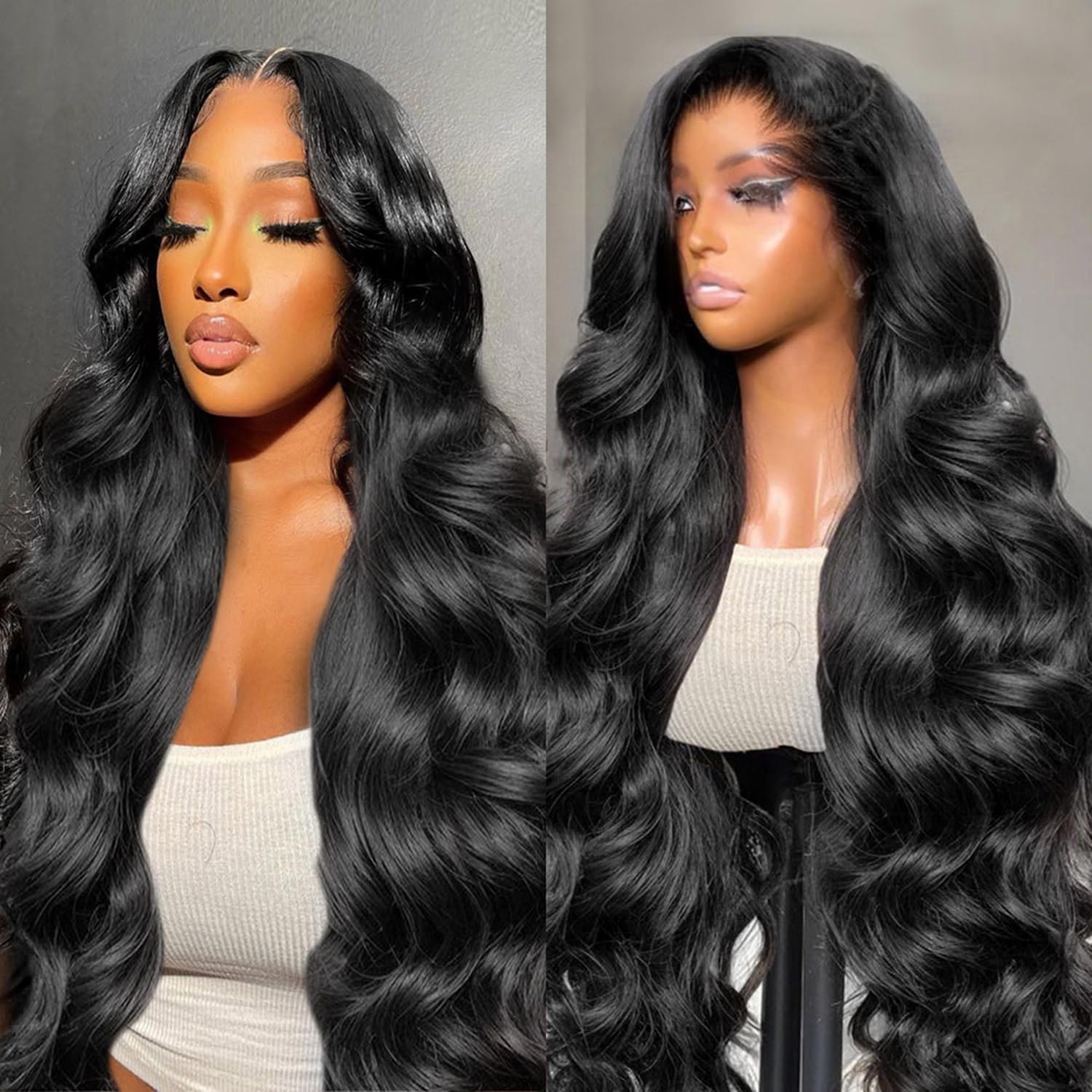 30 Inch 13x6 Body Wave Lace Front Wigs Human Hair Pre Plucked 220% Density Thick Real Virgin Human Hair Wig Invisilbe Hairline Tiny Knots Body Wave HD Lace Frontal Wigs 3X Longer Lifespan