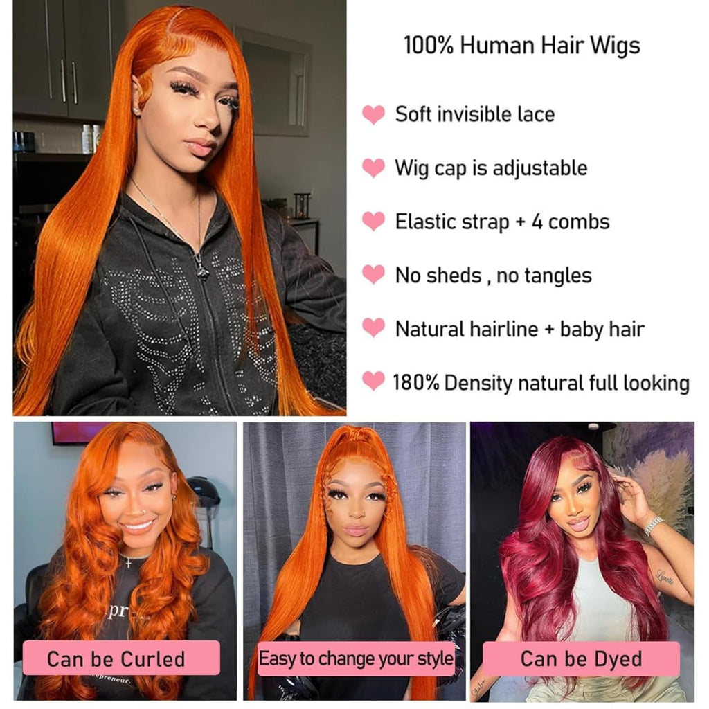 TTSMINS 13x6 Lace Front Wigs Human Hair for Women 180 Density HD Transparent 28 Inch Straight Lace Front Wigs Human Hair Pre Plucked Glueless Lace Frontal Wigs Natural Black Color