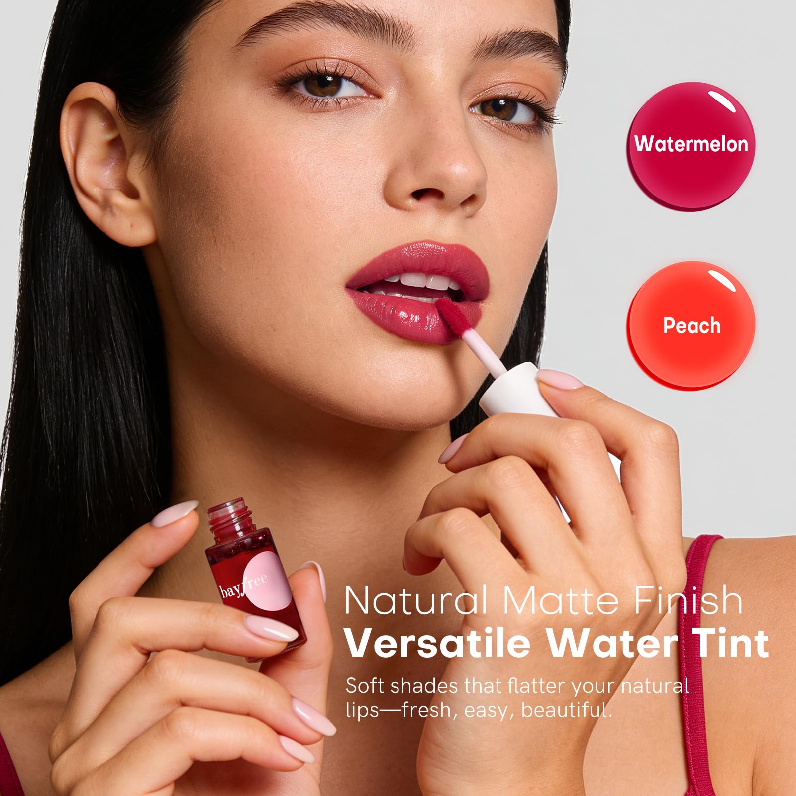 bayfree Lip Tint Stain Set, 2 PCS Korean Water Tint Lightweight Non-sticky, Waterproof Long Lasting Liquid Blush & Lip Stain, Transfer-Proof, Matte Finish Lip Color Makeup (made into jam)