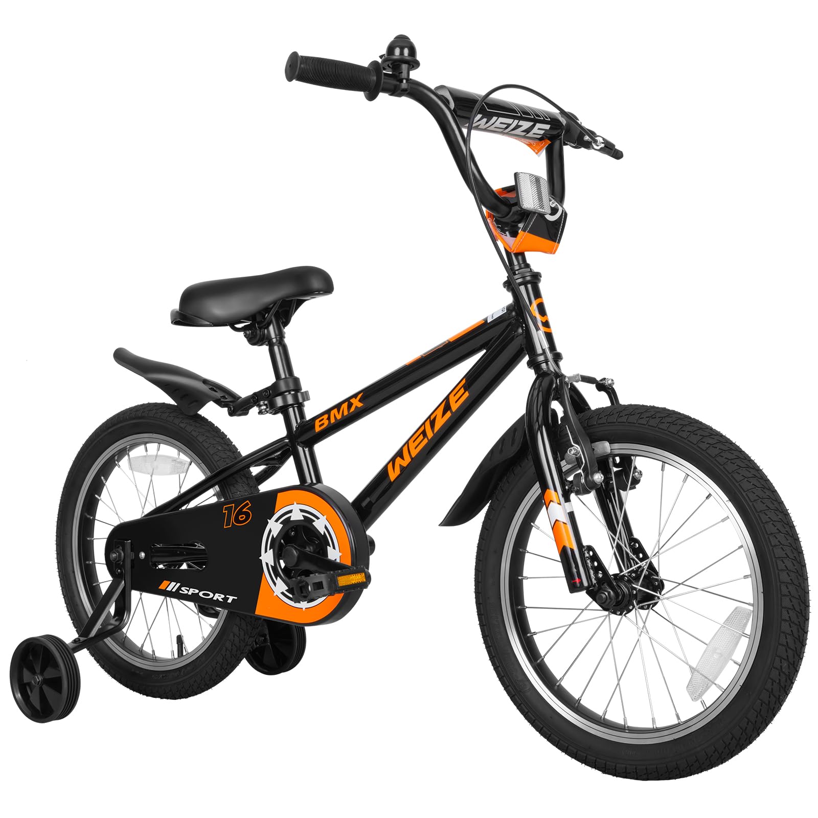 WEIZE Kids Bikes,Boy's Bike for Kids,BMX Style Bicycle for Boys Girls Ages 4-12 Years Old,Kids Bicycle with Adjustable Seat,Training Wheels,Front and Rear Fender,Multiple Color Options