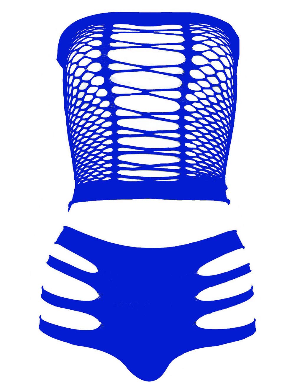 LEMON GIRL Women's Lingerie Fishnet BabyDoll Bodysuit Mini Dress Set One Size