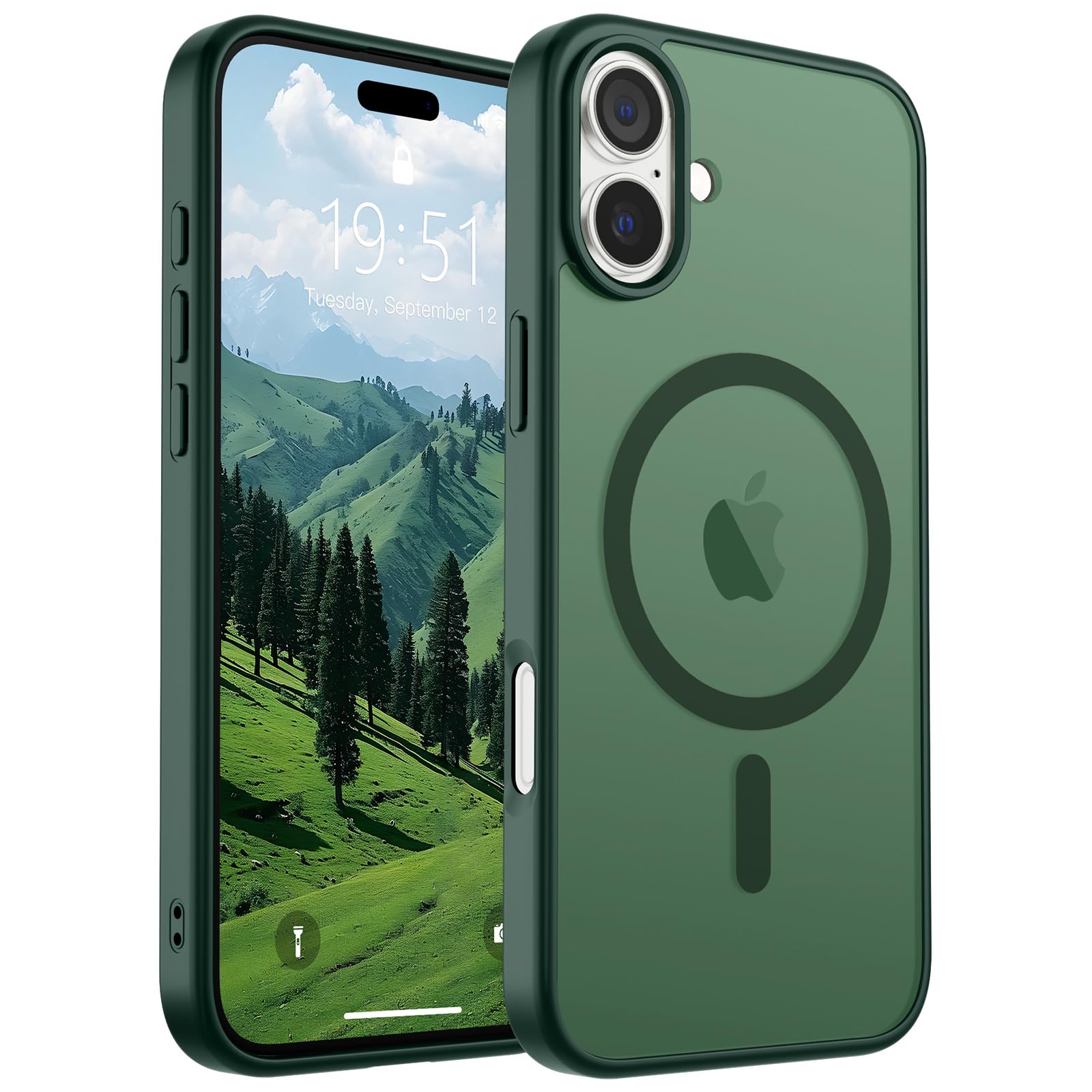 SUPFINE Magnetic for iPhone 17 Pro Max Case (Compatible with MagSafe)(Military Grade Drop Protection) Translucent Matte Shockproof with Anti-Fingerprint Phone Cover, Black