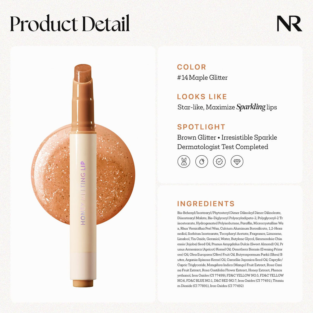 Nature Republic HONEY MELTING LIP (02 FIG) SOFT LIP STICK, Hydrating Gloss, Moisturizing balms, Sheer tint, Shine & Nude, Glowy Finish, korean make up