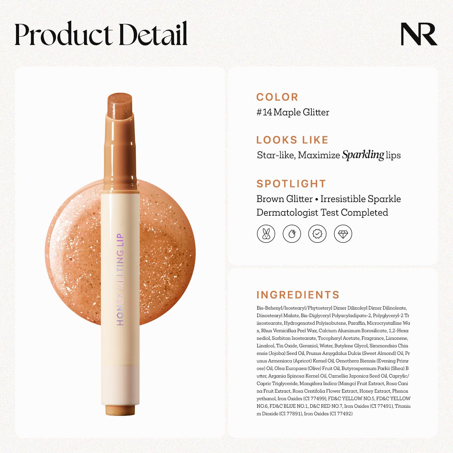 Nature Republic HONEY MELTING LIP (02 FIG) SOFT LIP STICK, Hydrating Gloss, Moisturizing balms, Sheer tint, Shine & Nude, Glowy Finish, korean make up