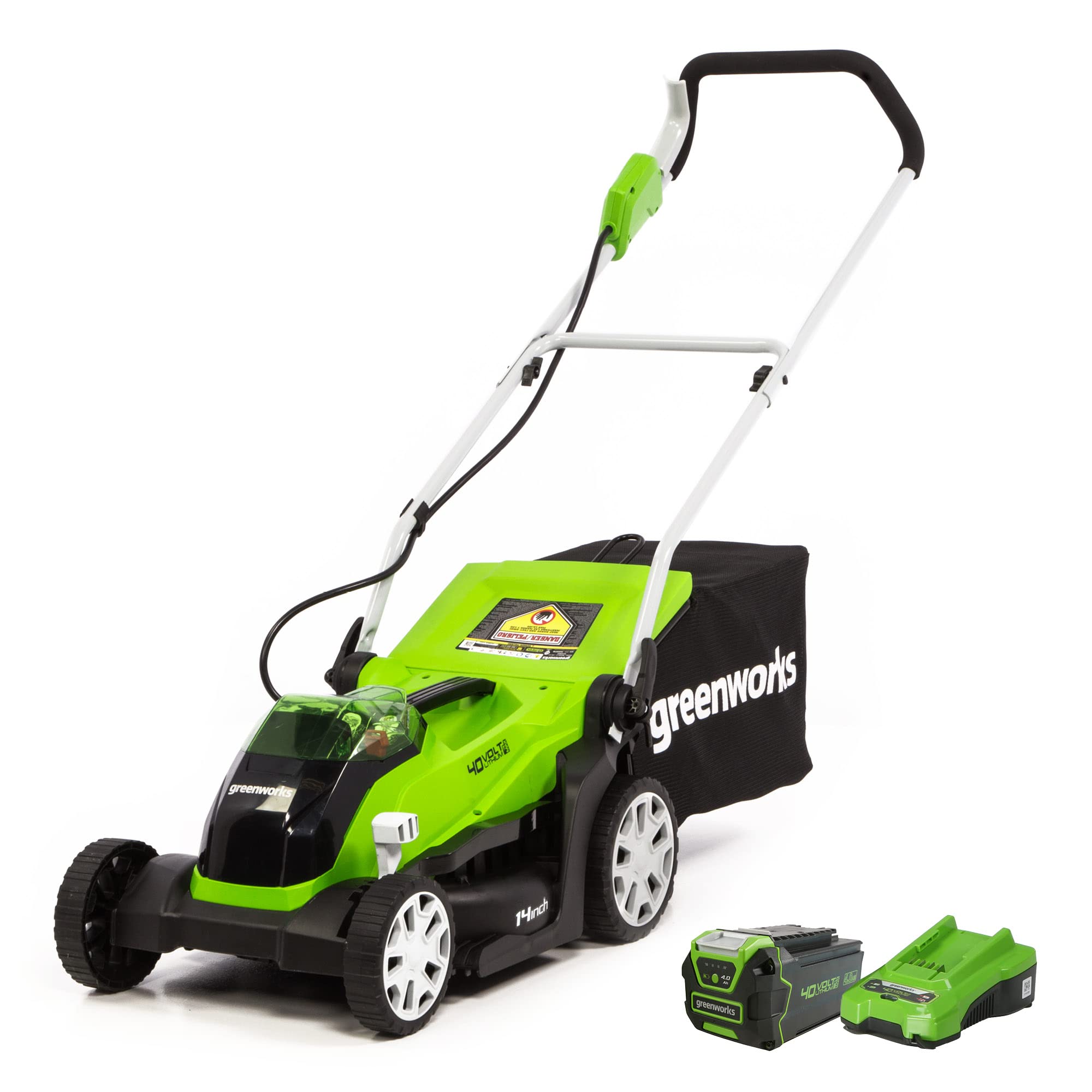 Greenworks 40V 16" (Push) Cordless Lawn Mower, 4.0Ah Battery (1/3 Acre, Push Button Start, Compatible with 75+ Tools)