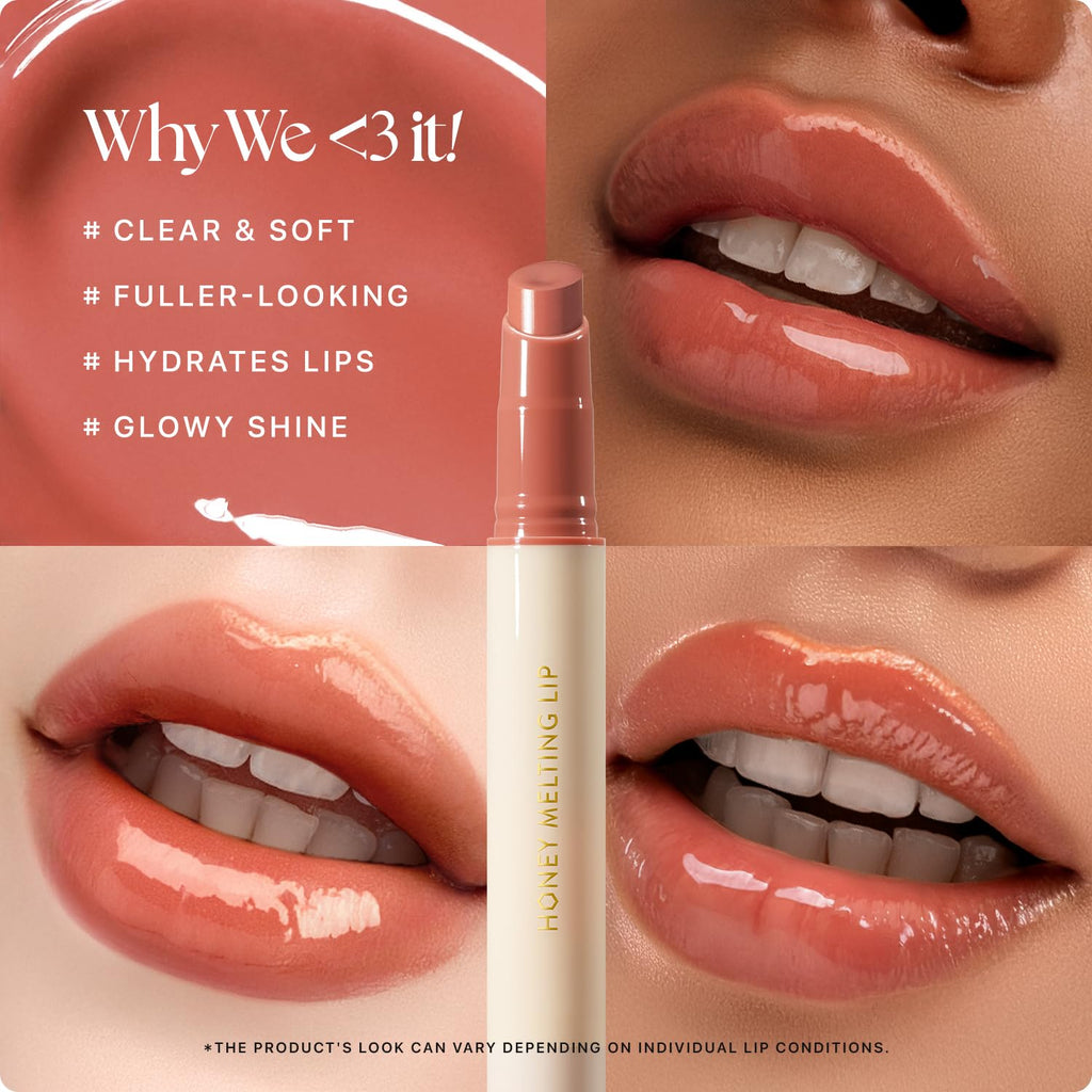 Nature Republic HONEY MELTING LIP (02 FIG) SOFT LIP STICK, Hydrating Gloss, Moisturizing balms, Sheer tint, Shine & Nude, Glowy Finish, korean make up