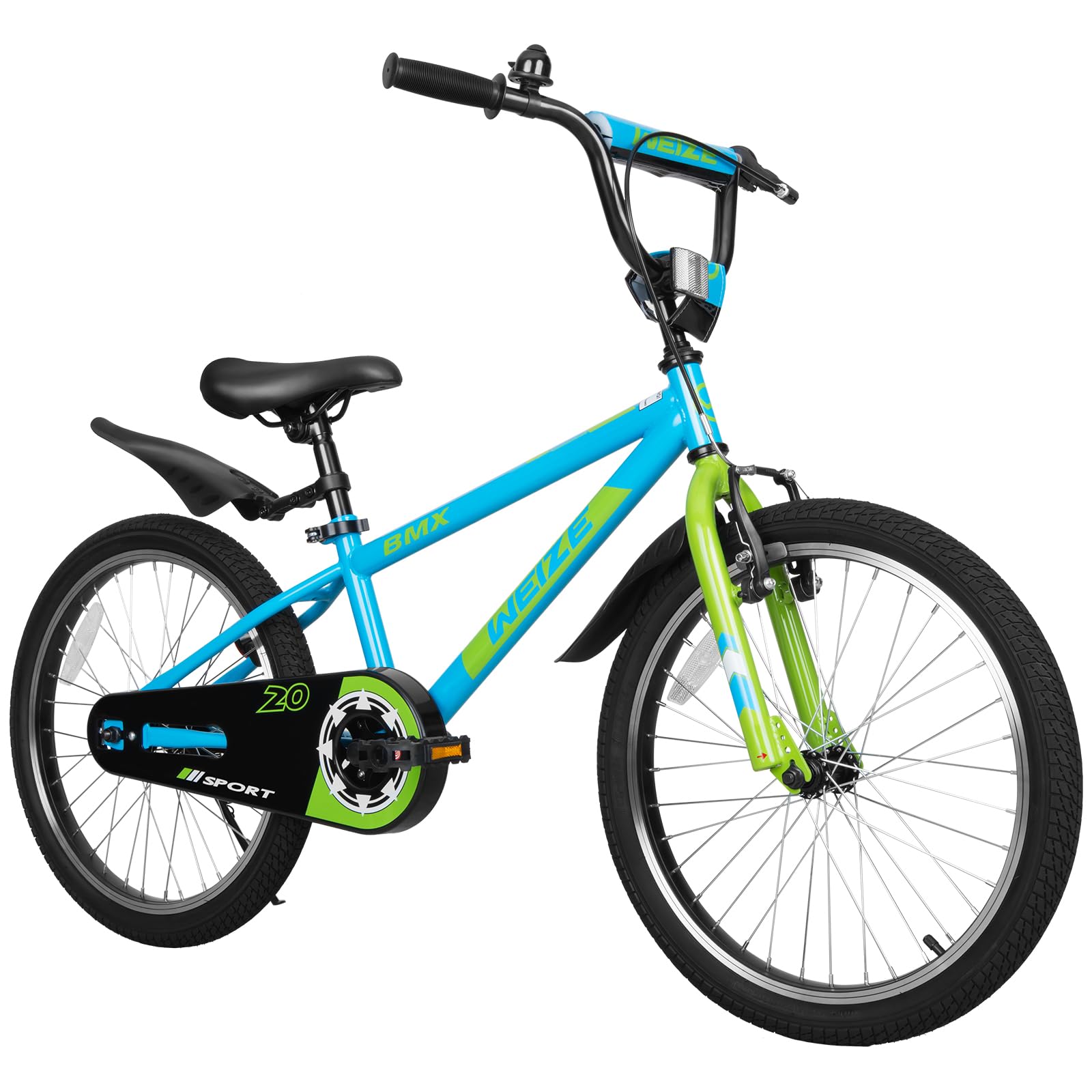 WEIZE Kids Bikes,Boy's Bike for Kids,BMX Style Bicycle for Boys Girls Ages 4-12 Years Old,Kids Bicycle with Adjustable Seat,Training Wheels,Front and Rear Fender,Multiple Color Options