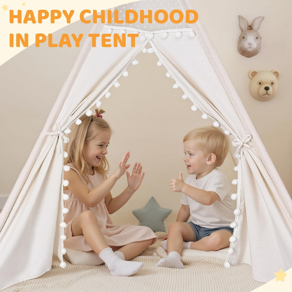 Kids Teepee Tent for Kids, Kid Play Tents for Girls & Boys, Gifts Playhouse for Indoor Outdoor Games, Toddler Toys House for Baby (Tee Pee for Child)
