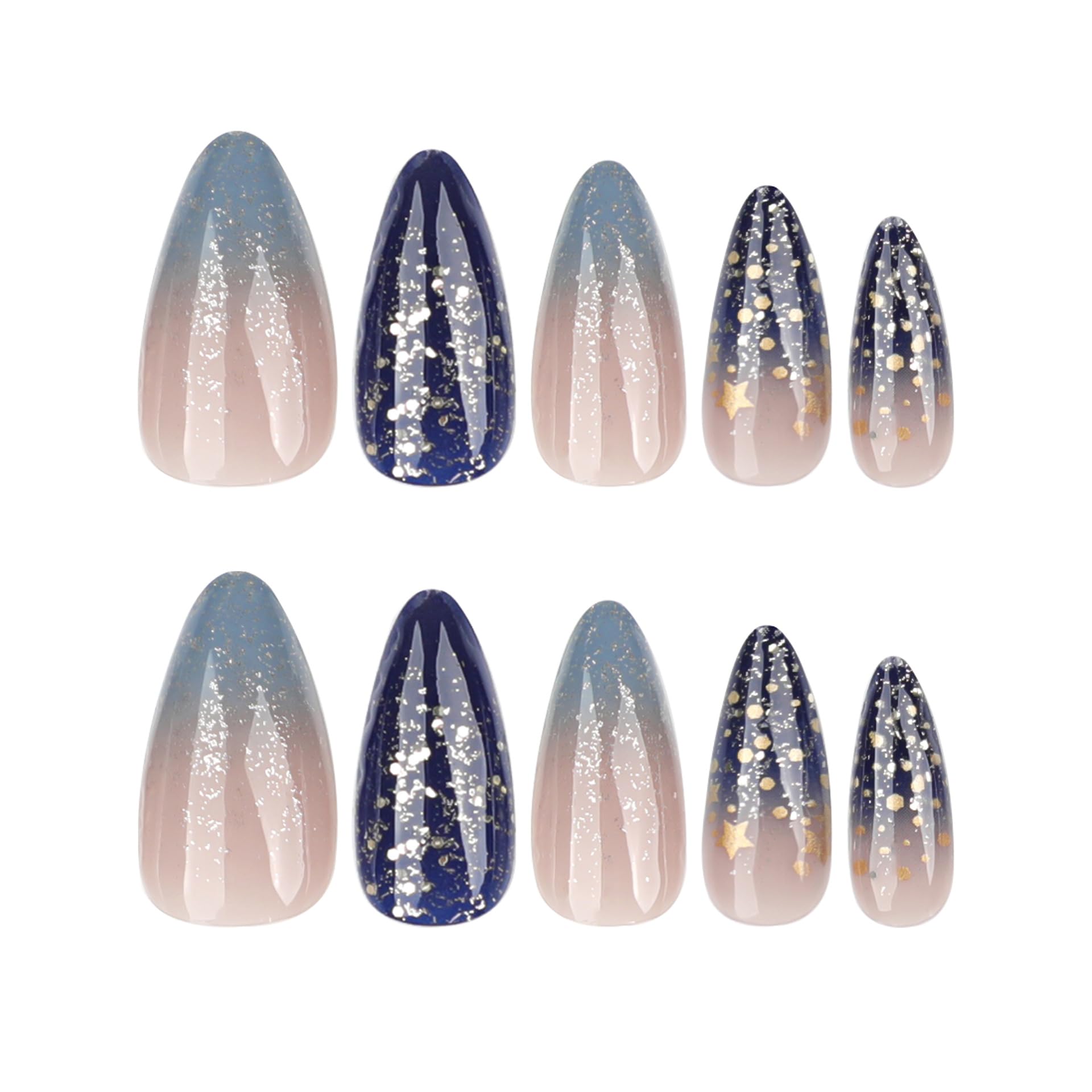 Summer French Press On Nails Short Almond, Cute Nude Pink Fake Nails with White French Tip & Brown Dot Detail, Glossy Gel Acrylic Stick On Nails, Perfect for Daily Wear & Gifts, New Packaging, 32PCS