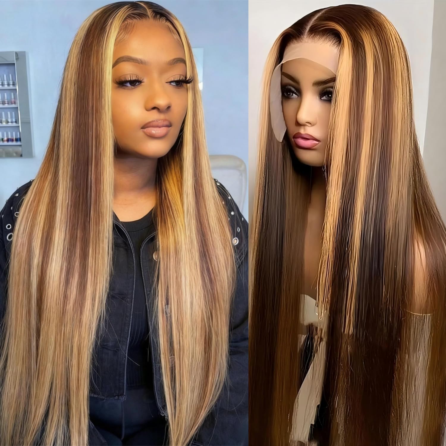 GZX 26 Inch 613 Lace Front Wig Human Hair 13X4 Blonde Straight HD Transparent Lace Frontal Wigs Human Hair Pre Plucked with Baby Hair 180% Density Blonde Glueless Wigs Human Hair