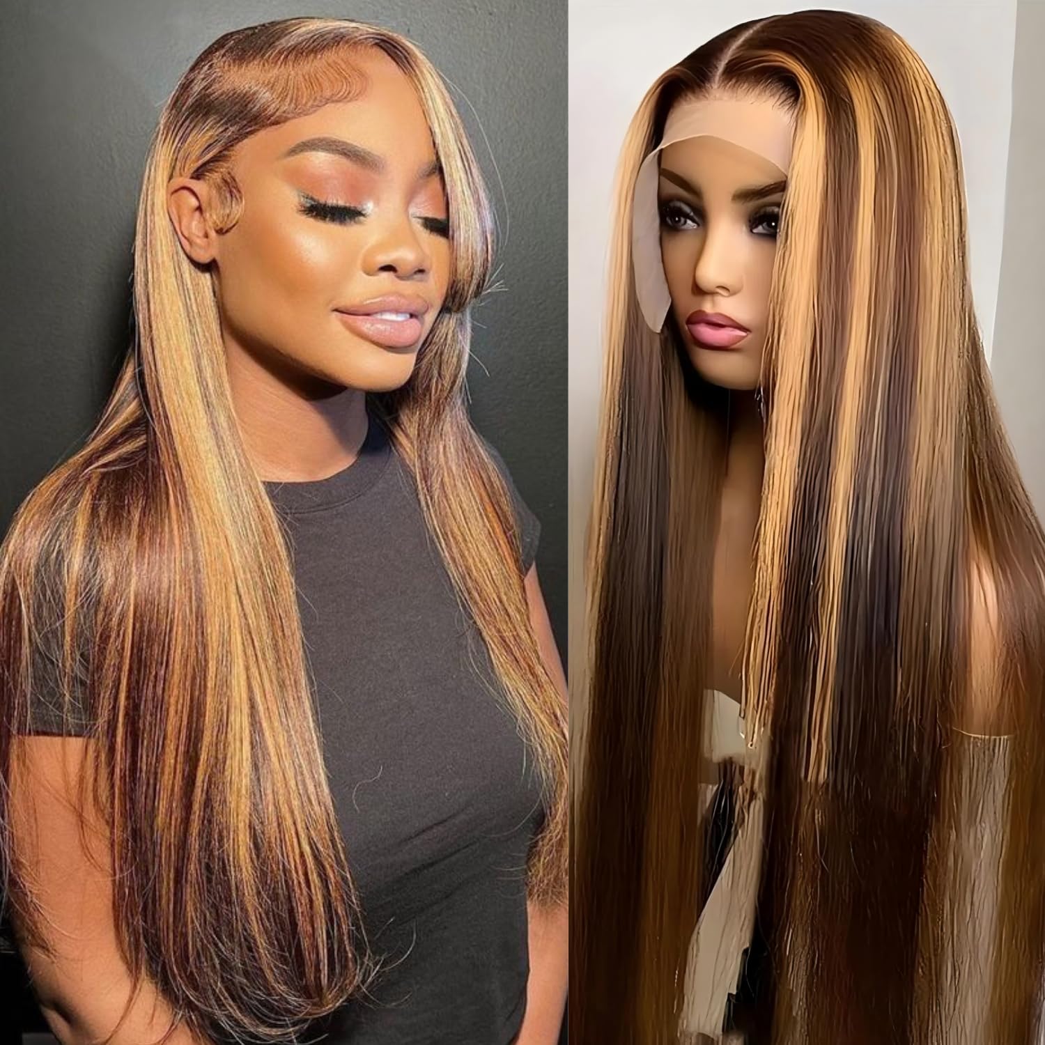 GZX 26 Inch 613 Lace Front Wig Human Hair 13X4 Blonde Straight HD Transparent Lace Frontal Wigs Human Hair Pre Plucked with Baby Hair 180% Density Blonde Glueless Wigs Human Hair