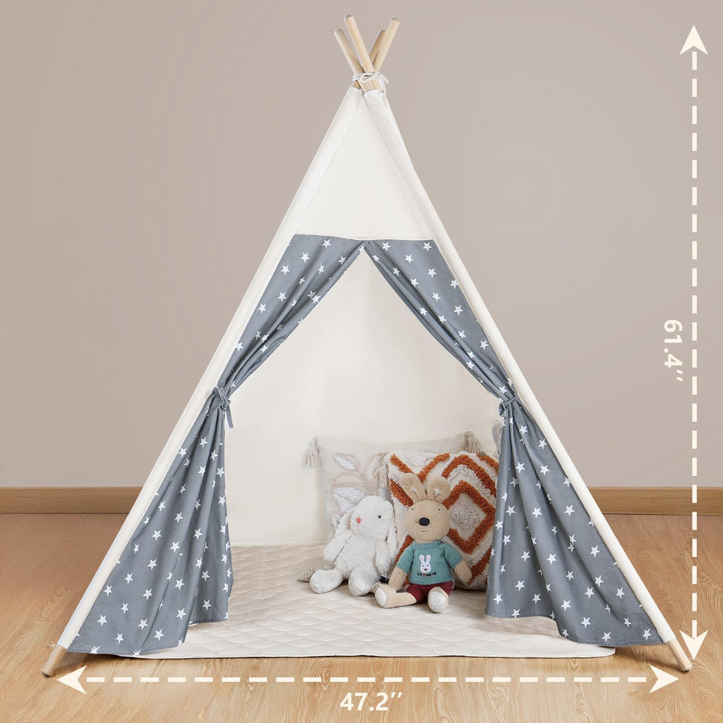Kids Teepee Tent for Kids, Kid Play Tents for Girls & Boys, Gifts Playhouse for Indoor Outdoor Games, Toddler Toys House for Baby (Tee Pee for Child)
