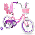 WEIZE Girls Bike for 3-12 Years Old Kids, 14 16 20 Inch Kids Bike with Training Wheels, Streamers, Basket and Doll Seat, Children Bicycles with Coaster Brake, Multiple Colors