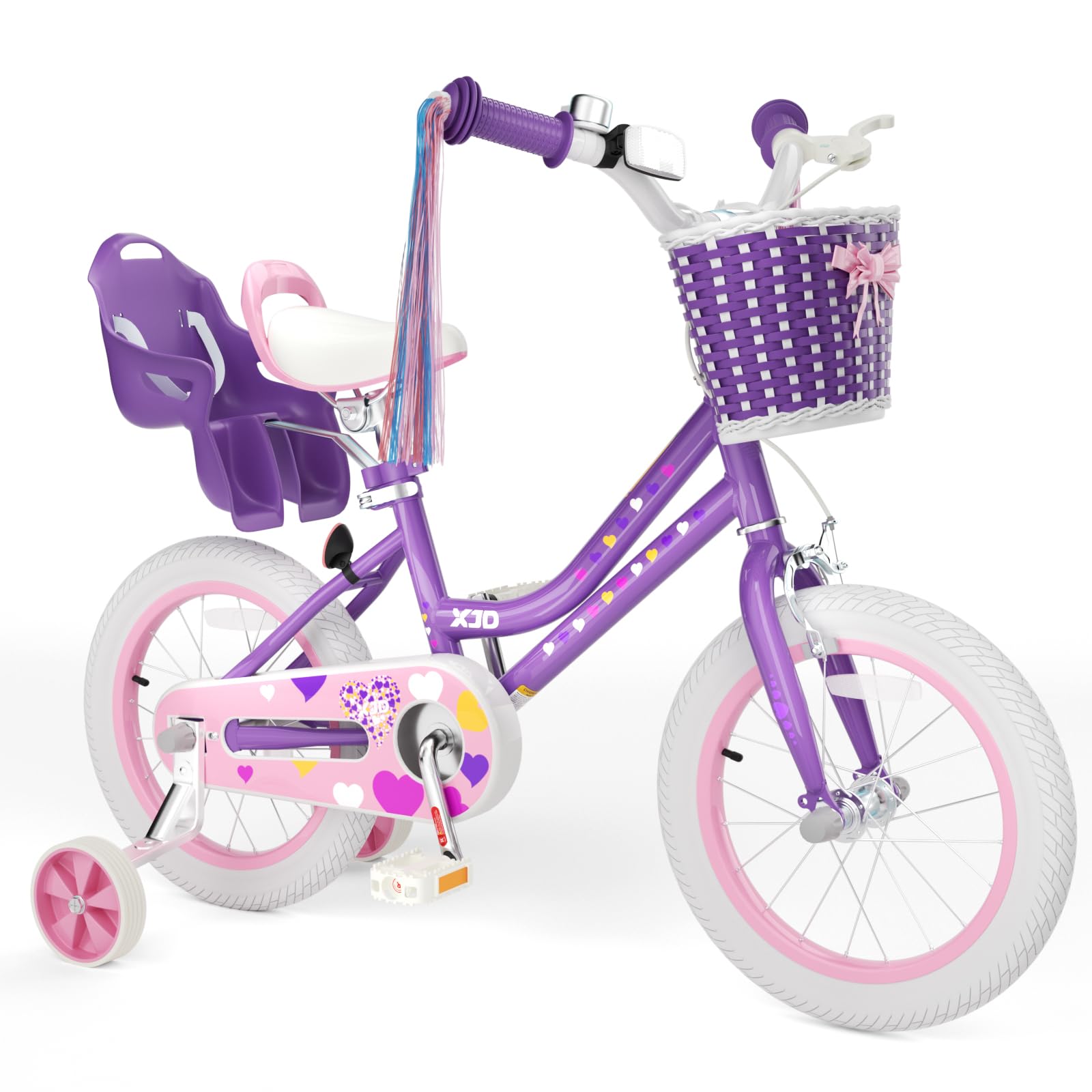XJD Girls Bike for 2-12 Years Old Kids 12 14 16 20 Inch Toddler Bike,Retro Style Kids Bike with Training Wheels, 20 Inch Girl Bicycle with Kickstand