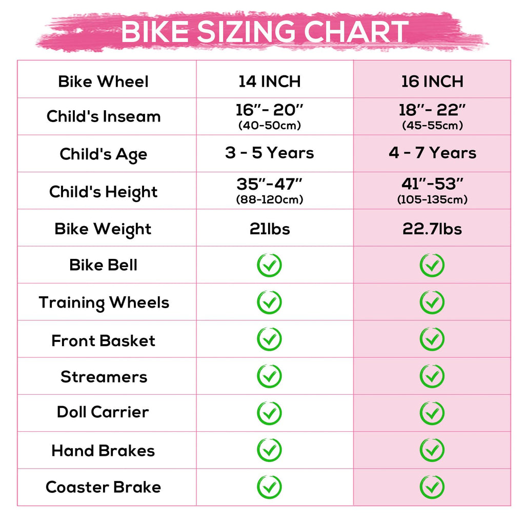 WEIZE Girls Bike for 3-12 Years Old Kids, 14 16 20 Inch Kids Bike with Training Wheels, Streamers, Basket and Doll Seat, Children Bicycles with Coaster Brake, Multiple Colors
