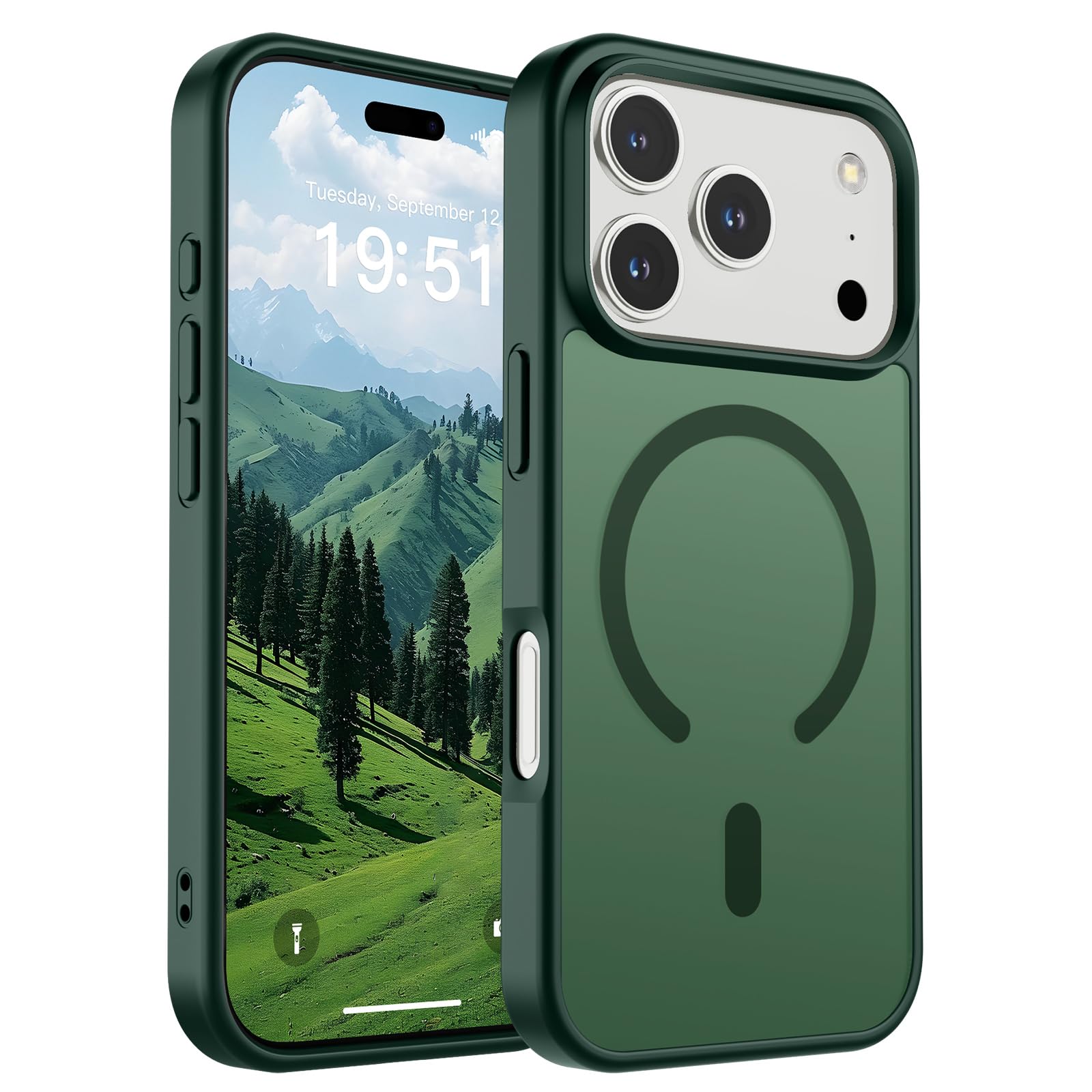 SUPFINE Magnetic for iPhone 17 Pro Max Case (Compatible with MagSafe)(Military Grade Drop Protection) Translucent Matte Shockproof with Anti-Fingerprint Phone Cover, Black