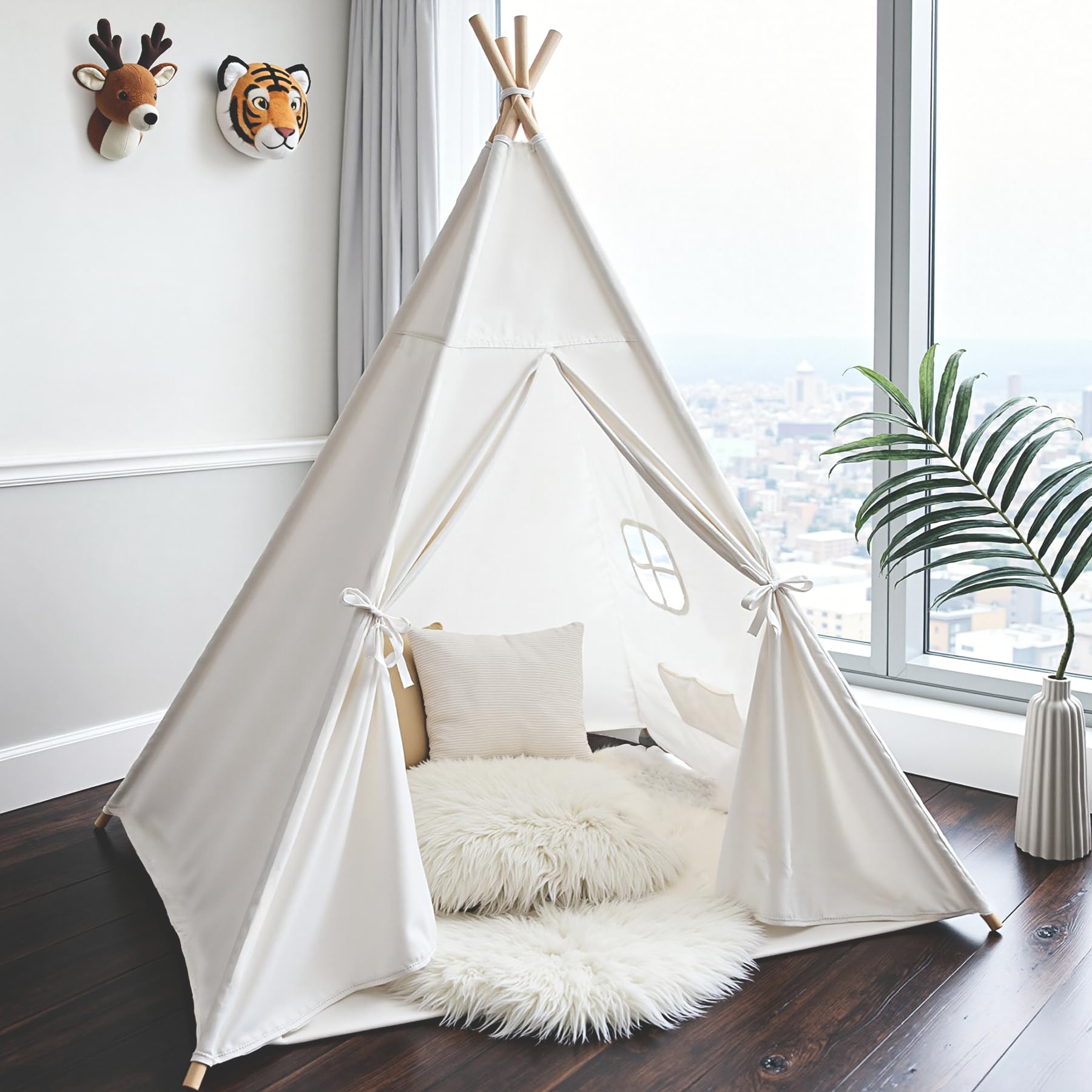 Kids Teepee Tent for Kids, Kid Play Tents for Girls & Boys, Gifts Playhouse for Indoor Outdoor Games, Toddler Toys House for Baby (Tee Pee for Child)