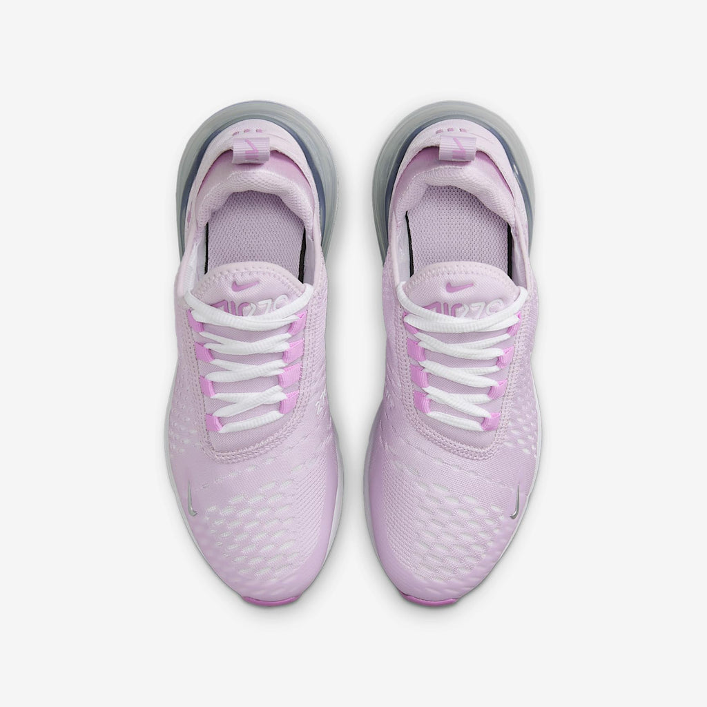 Nike Air Max 270 Big Kids' Shoes (Doll/Rush Fuchsia/White/Metallic Silver)