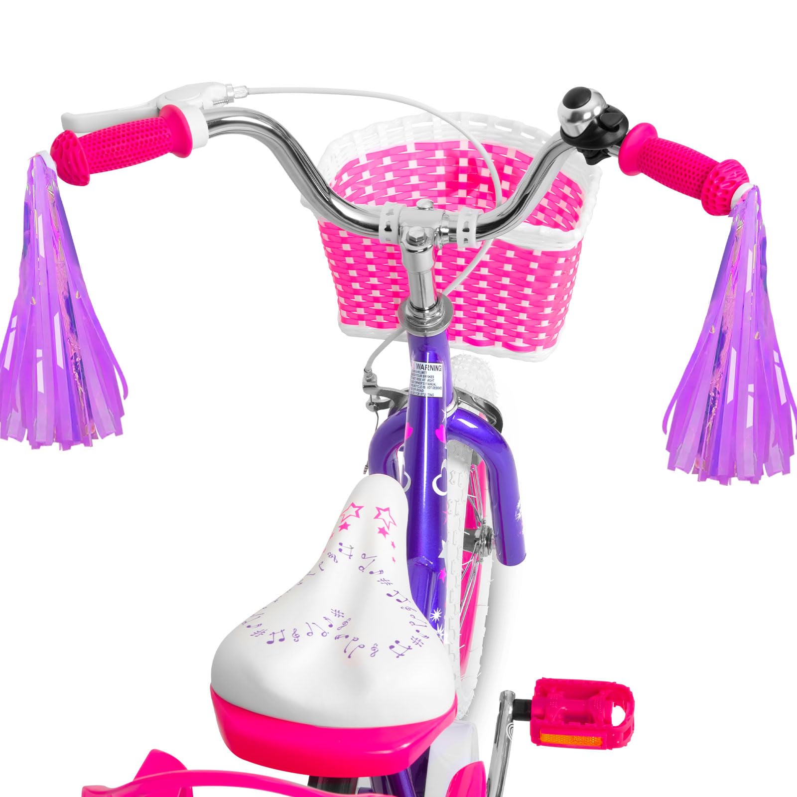 WEIZE Girls Bike for 3-12 Years Old Kids, 14 16 20 Inch Kids Bike with Training Wheels, Streamers, Basket and Doll Seat, Children Bicycles with Coaster Brake, Multiple Colors