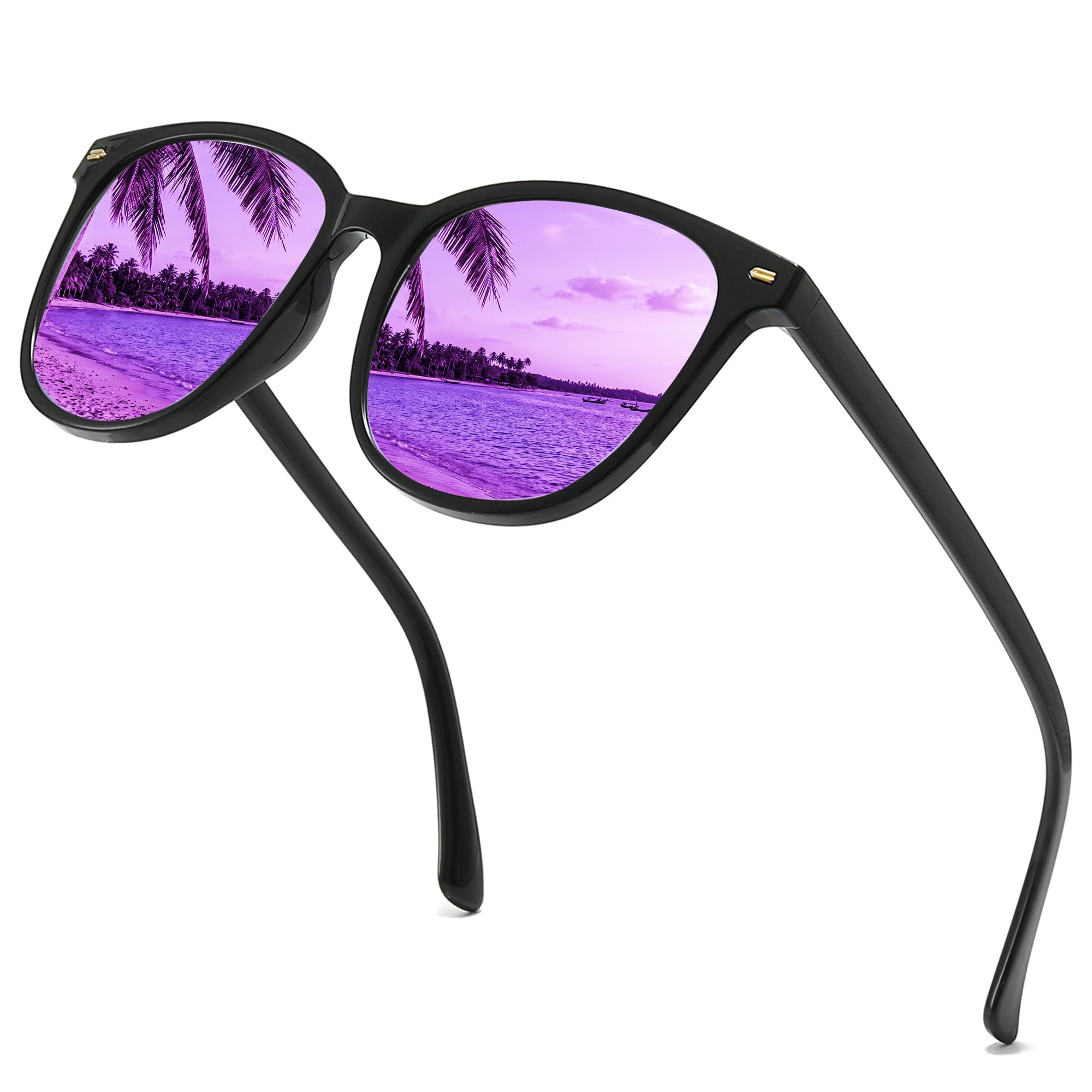 Myiaur Polarized Sunglasses for Women, Square Mirrored Trendy Shades with UV Protection Reduce Glare Sun Glasses