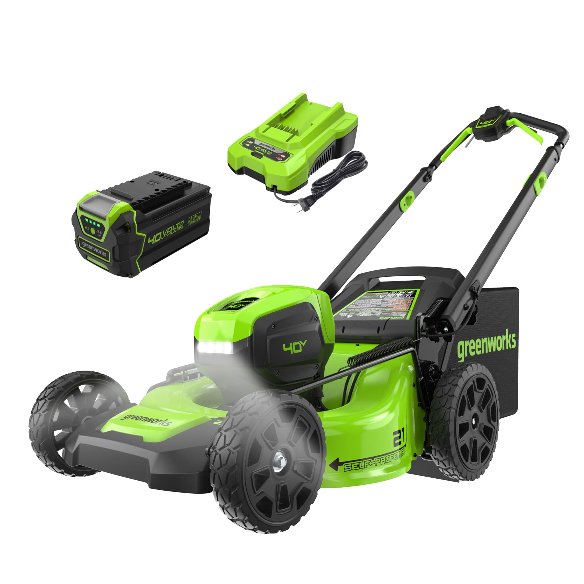 Greenworks 40V 16" (Push) Cordless Lawn Mower, 4.0Ah Battery (1/3 Acre, Push Button Start, Compatible with 75+ Tools)