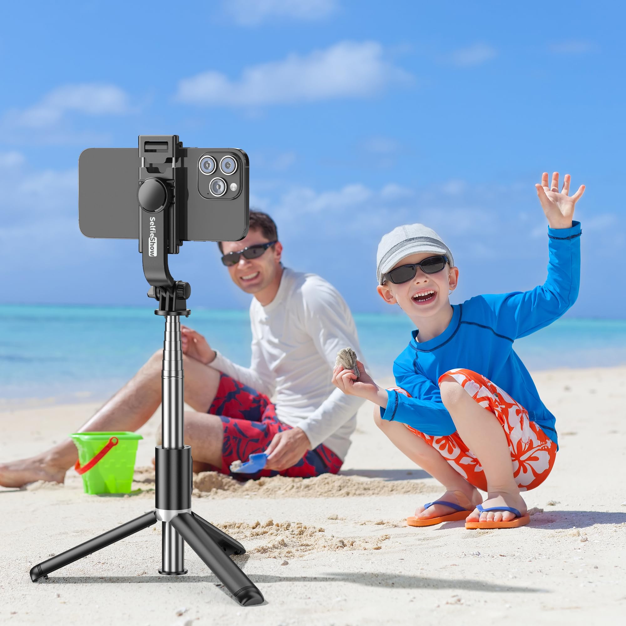 Selfie Stick Tripod, All in One Extendable & Portable iPhone Tripod Selfie Stick with Wireless Remote Compatible with iPhone 17 16 15 14 13 12 pro Xs Max, Galaxy Note10/S20/S10/OnePlus 9/9 PRO etc