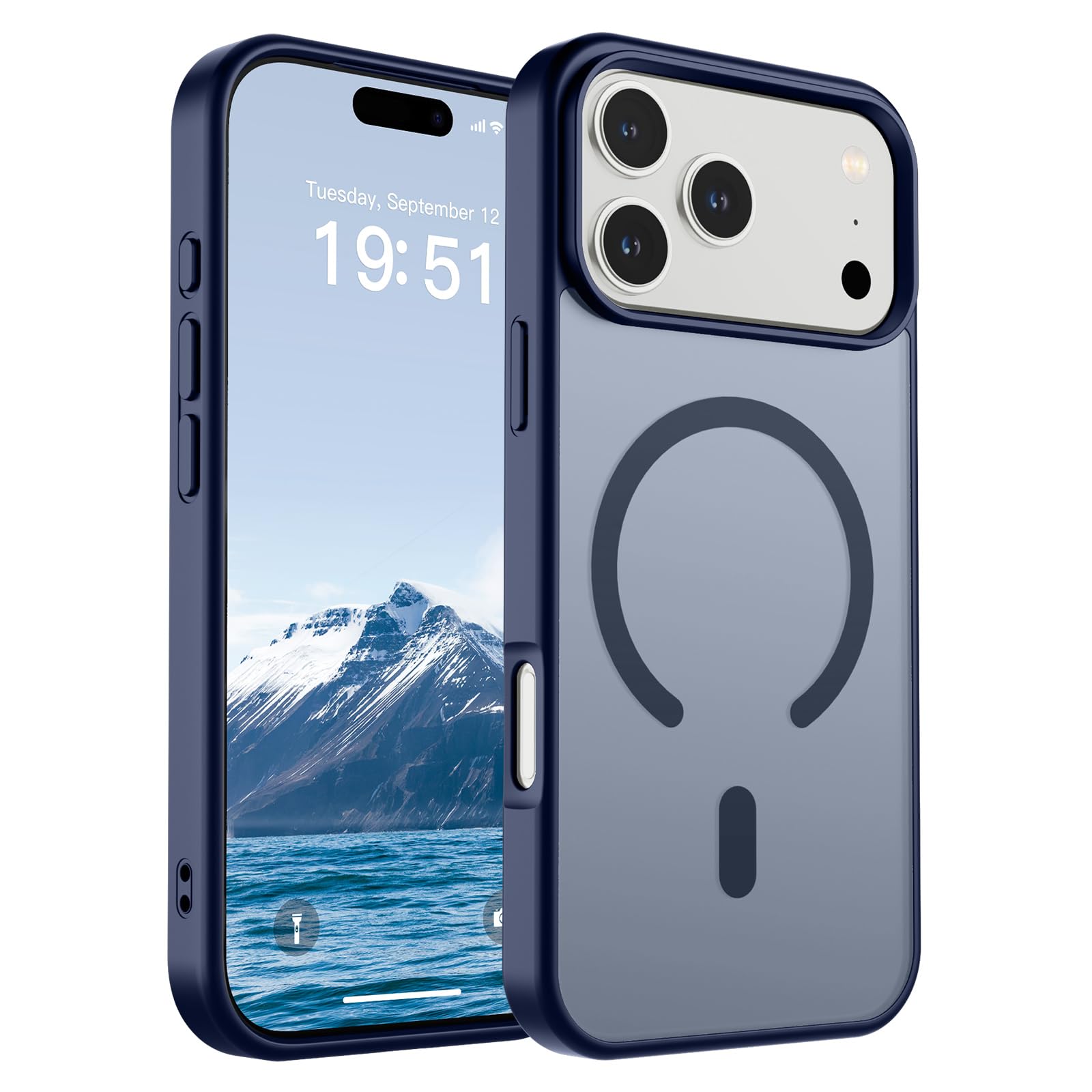 SUPFINE Magnetic for iPhone 17 Pro Max Case (Compatible with MagSafe)(Military Grade Drop Protection) Translucent Matte Shockproof with Anti-Fingerprint Phone Cover, Black