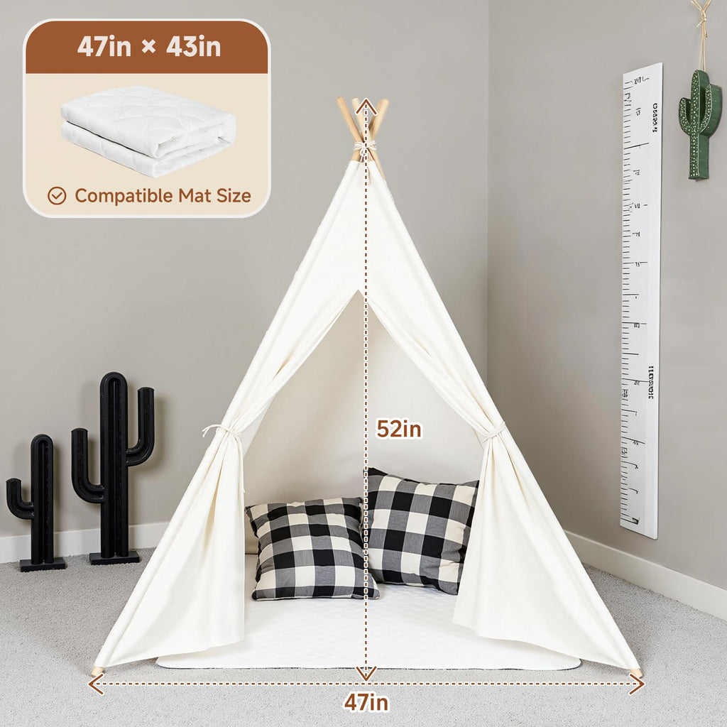 Kids Teepee Tent for Kids, Kid Play Tents for Girls & Boys, Gifts Playhouse for Indoor Outdoor Games, Toddler Toys House for Baby (Tee Pee for Child)