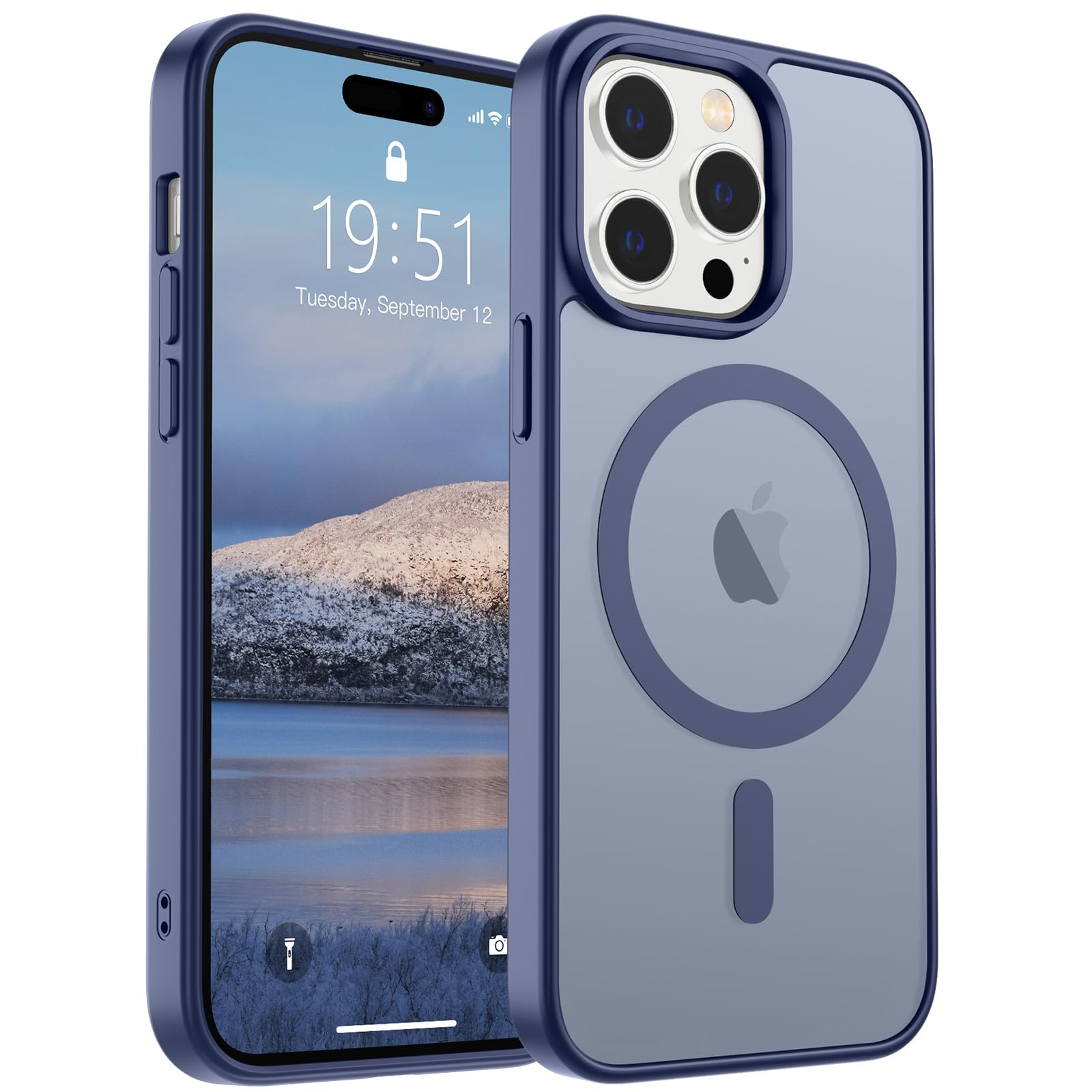 SUPFINE Magnetic for iPhone 17 Pro Max Case (Compatible with MagSafe)(Military Grade Drop Protection) Translucent Matte Shockproof with Anti-Fingerprint Phone Cover, Black