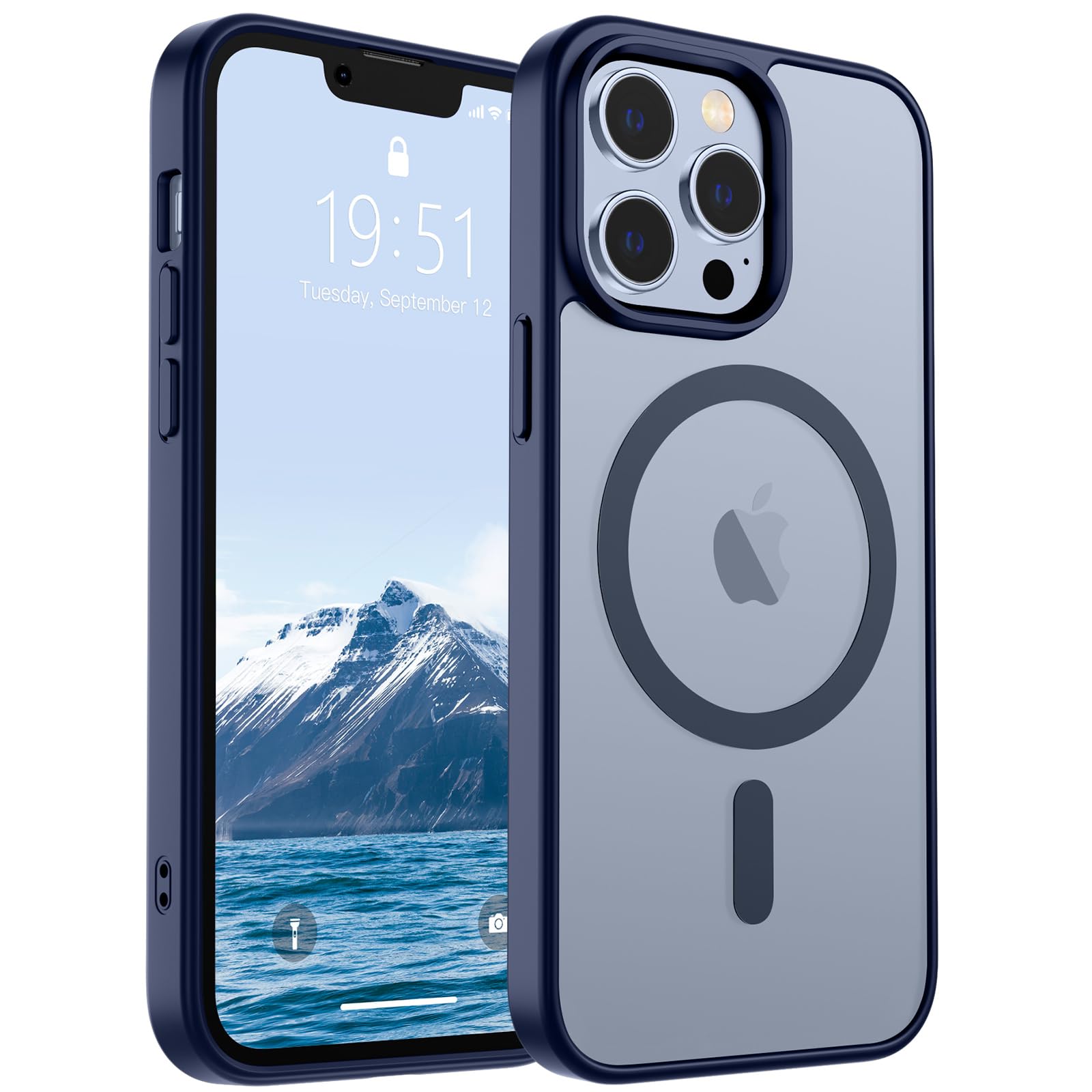 SUPFINE Magnetic for iPhone 17 Pro Max Case (Compatible with MagSafe)(Military Grade Drop Protection) Translucent Matte Shockproof with Anti-Fingerprint Phone Cover, Black