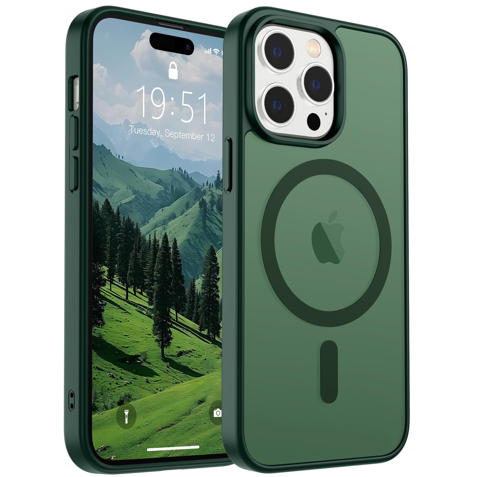 SUPFINE Magnetic for iPhone 17 Pro Max Case (Compatible with MagSafe)(Military Grade Drop Protection) Translucent Matte Shockproof with Anti-Fingerprint Phone Cover, Black