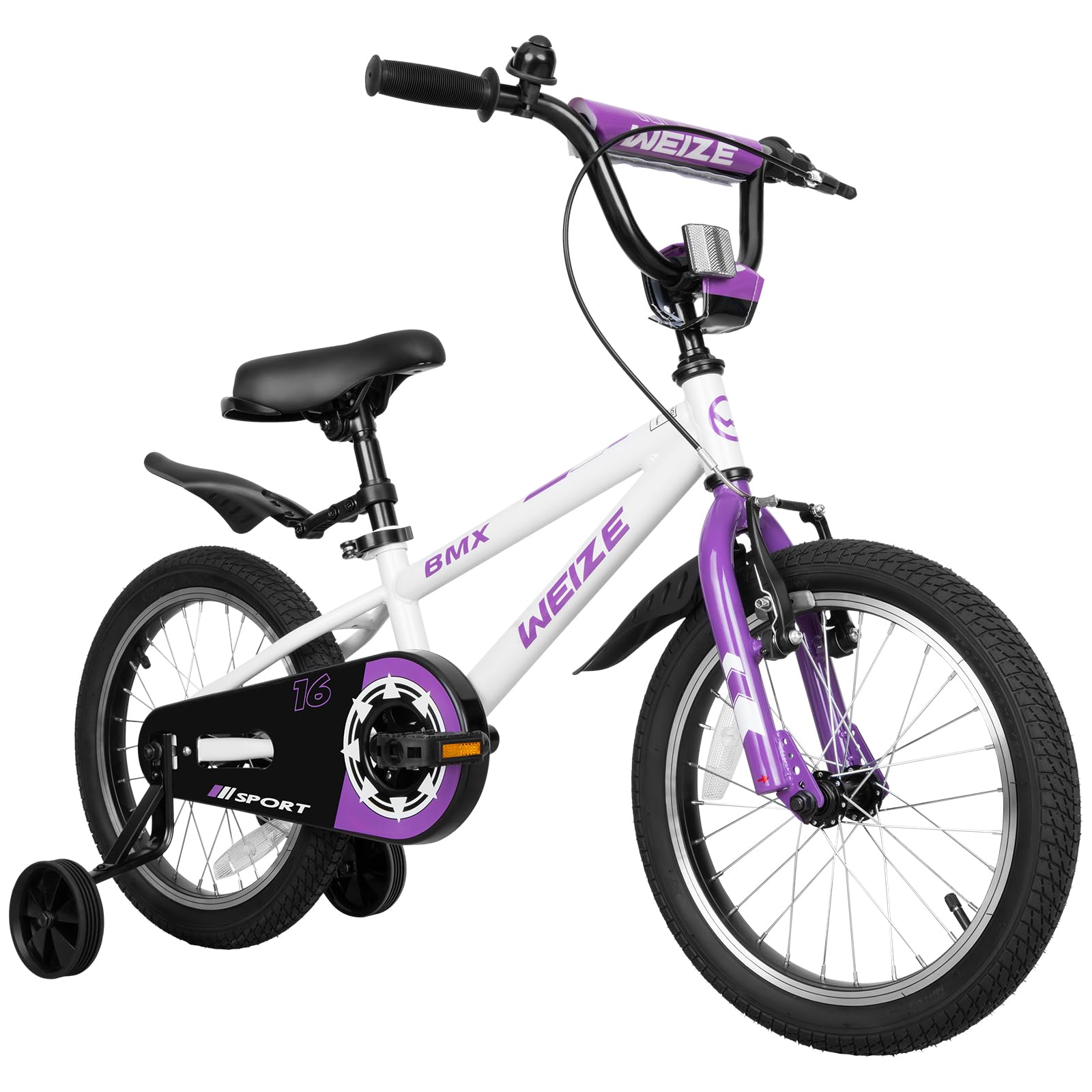 WEIZE Kids Bikes,Boy's Bike for Kids,BMX Style Bicycle for Boys Girls Ages 4-12 Years Old,Kids Bicycle with Adjustable Seat,Training Wheels,Front and Rear Fender,Multiple Color Options