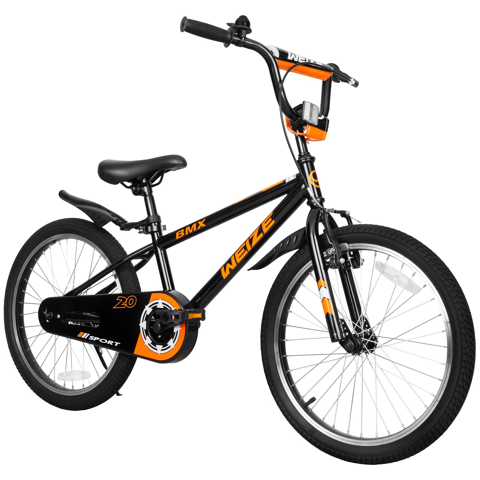 WEIZE Kids Bikes,Boy's Bike for Kids,BMX Style Bicycle for Boys Girls Ages 4-12 Years Old,Kids Bicycle with Adjustable Seat,Training Wheels,Front and Rear Fender,Multiple Color Options