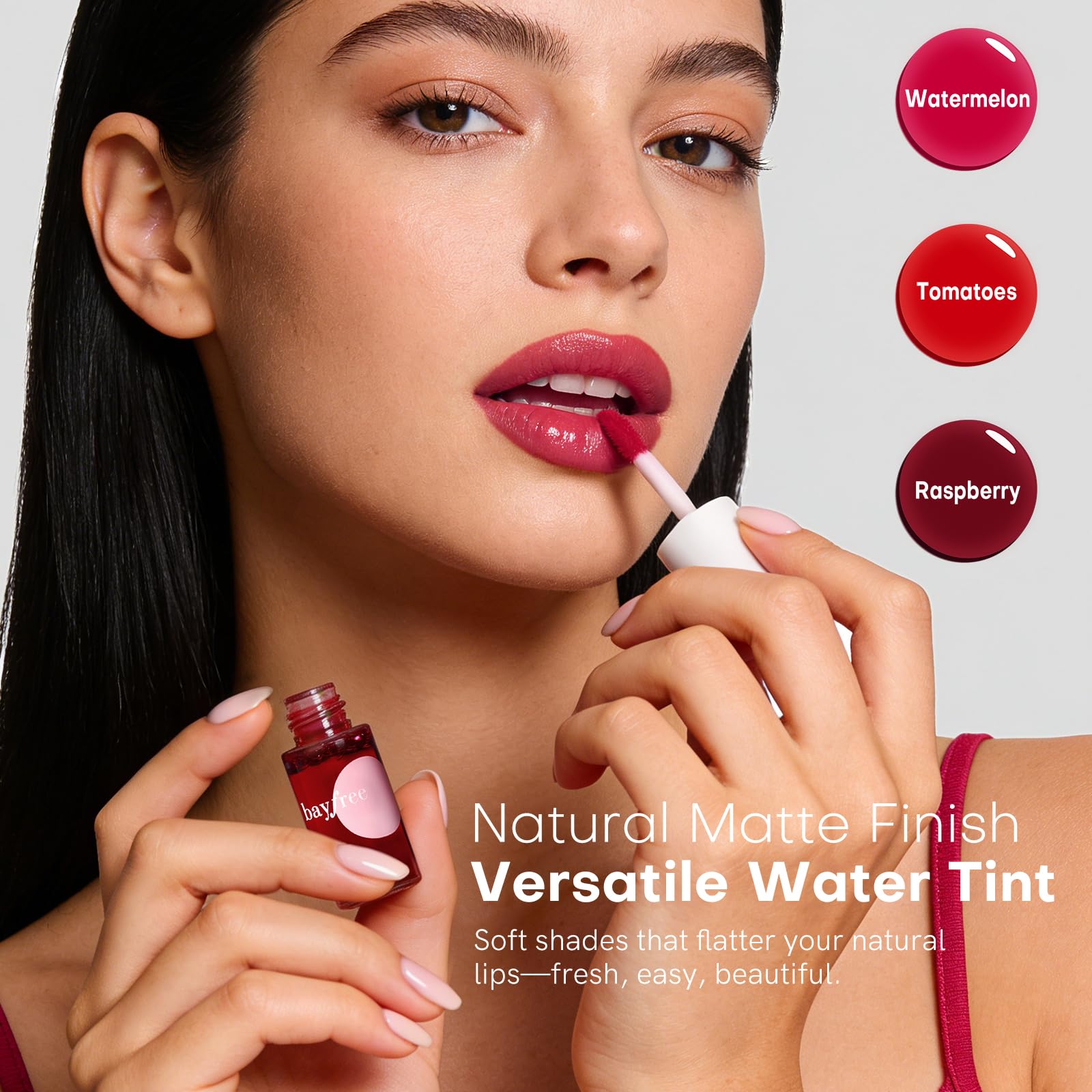 bayfree Lip Tint Stain Set, 2 PCS Korean Water Tint Lightweight Non-sticky, Waterproof Long Lasting Liquid Blush & Lip Stain, Transfer-Proof, Matte Finish Lip Color Makeup (made into jam)