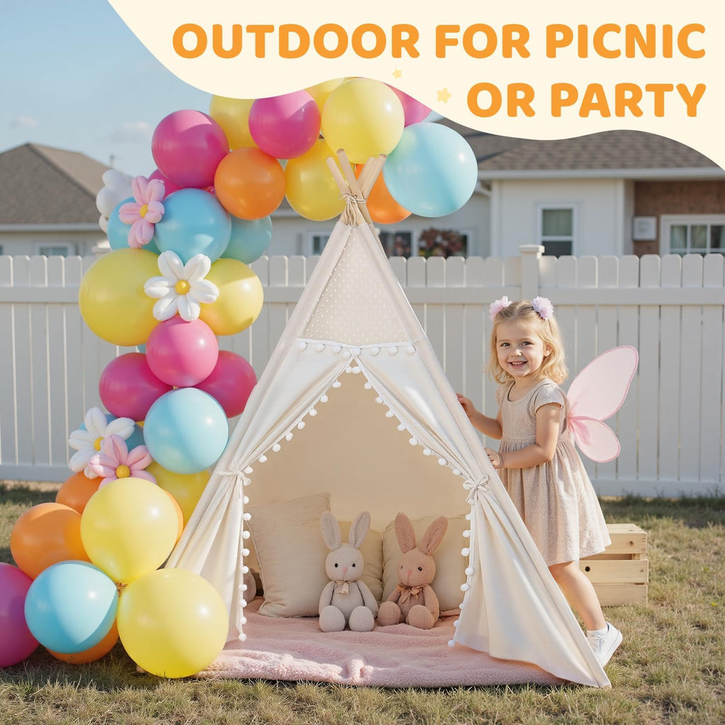 Kids Teepee Tent for Kids, Kid Play Tents for Girls & Boys, Gifts Playhouse for Indoor Outdoor Games, Toddler Toys House for Baby (Tee Pee for Child)
