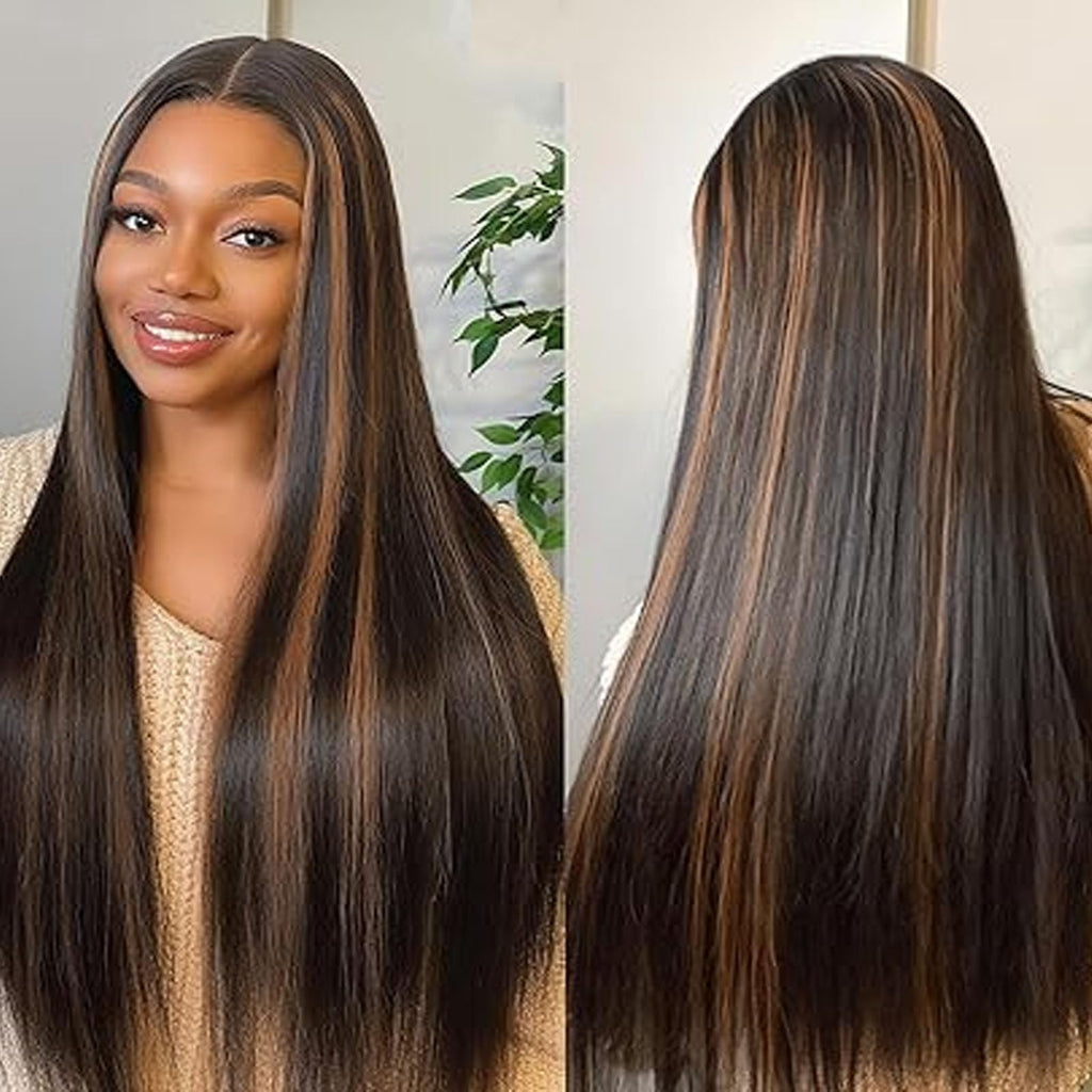 Fiumer Burgundy Wig Human Hair 28inch 13x6 HD Transparent Lace Straight 99J Red Human Hair Wig Colored Reddish Brown Lace Frontal Wigs 180% Density Pre Plucked