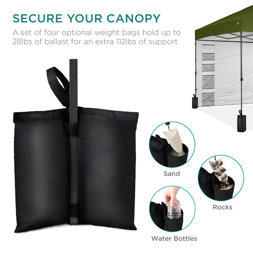 Best Choice Products 10x10ft Pop Up Canopy Tent with Sidewall, 1 Person 1 Minute Set Up, Carry Case, 4 Weight Bags - Pink/White