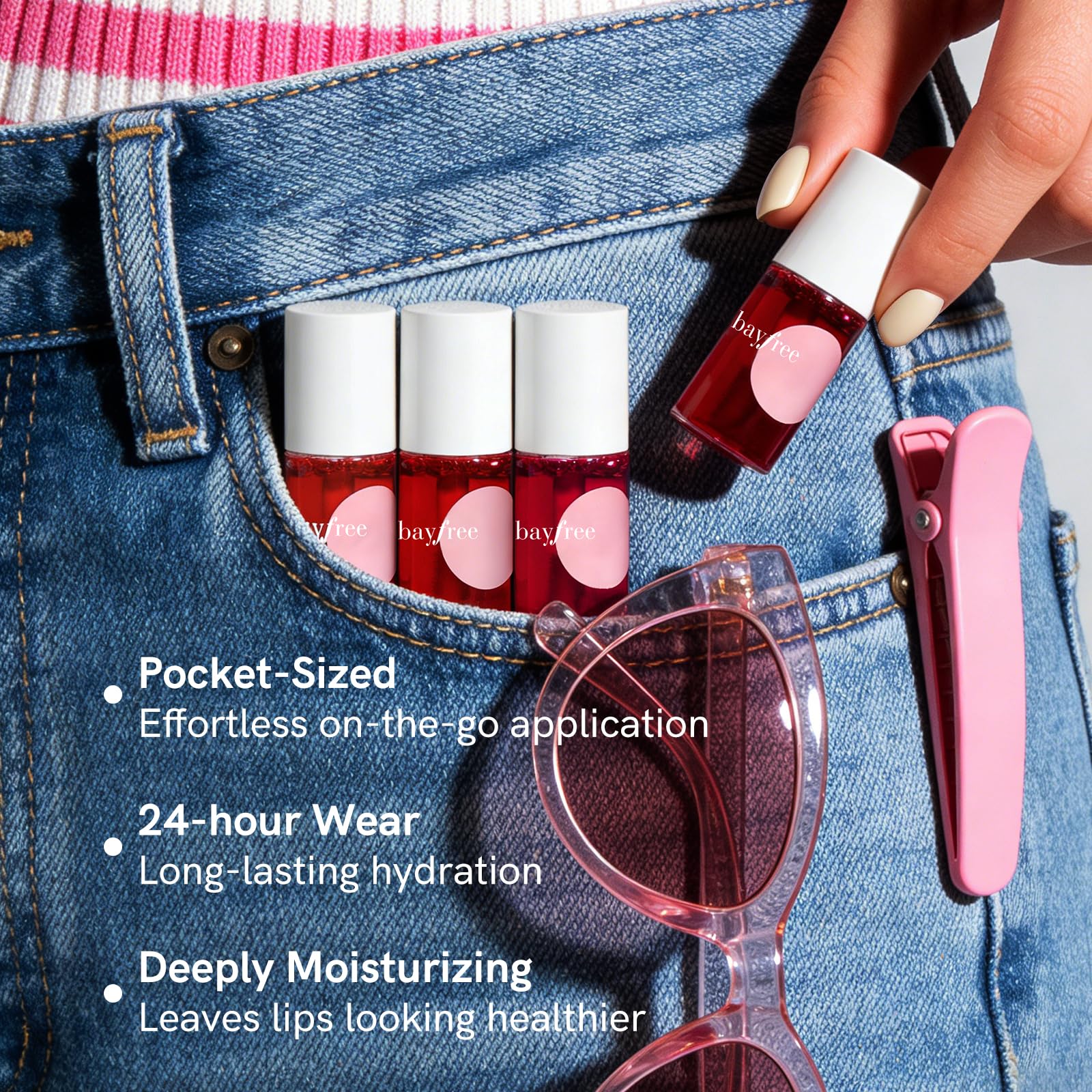 bayfree Lip Tint Stain Set, 2 PCS Korean Water Tint Lightweight Non-sticky, Waterproof Long Lasting Liquid Blush & Lip Stain, Transfer-Proof, Matte Finish Lip Color Makeup (made into jam)