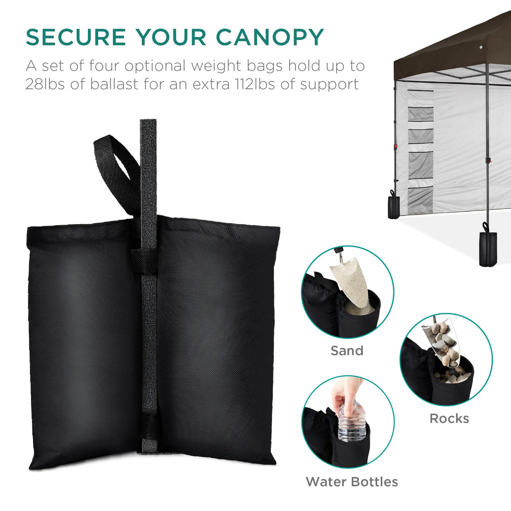 Best Choice Products 10x10ft Pop Up Canopy Tent with Sidewall, 1 Person 1 Minute Set Up, Carry Case, 4 Weight Bags - Pink/White