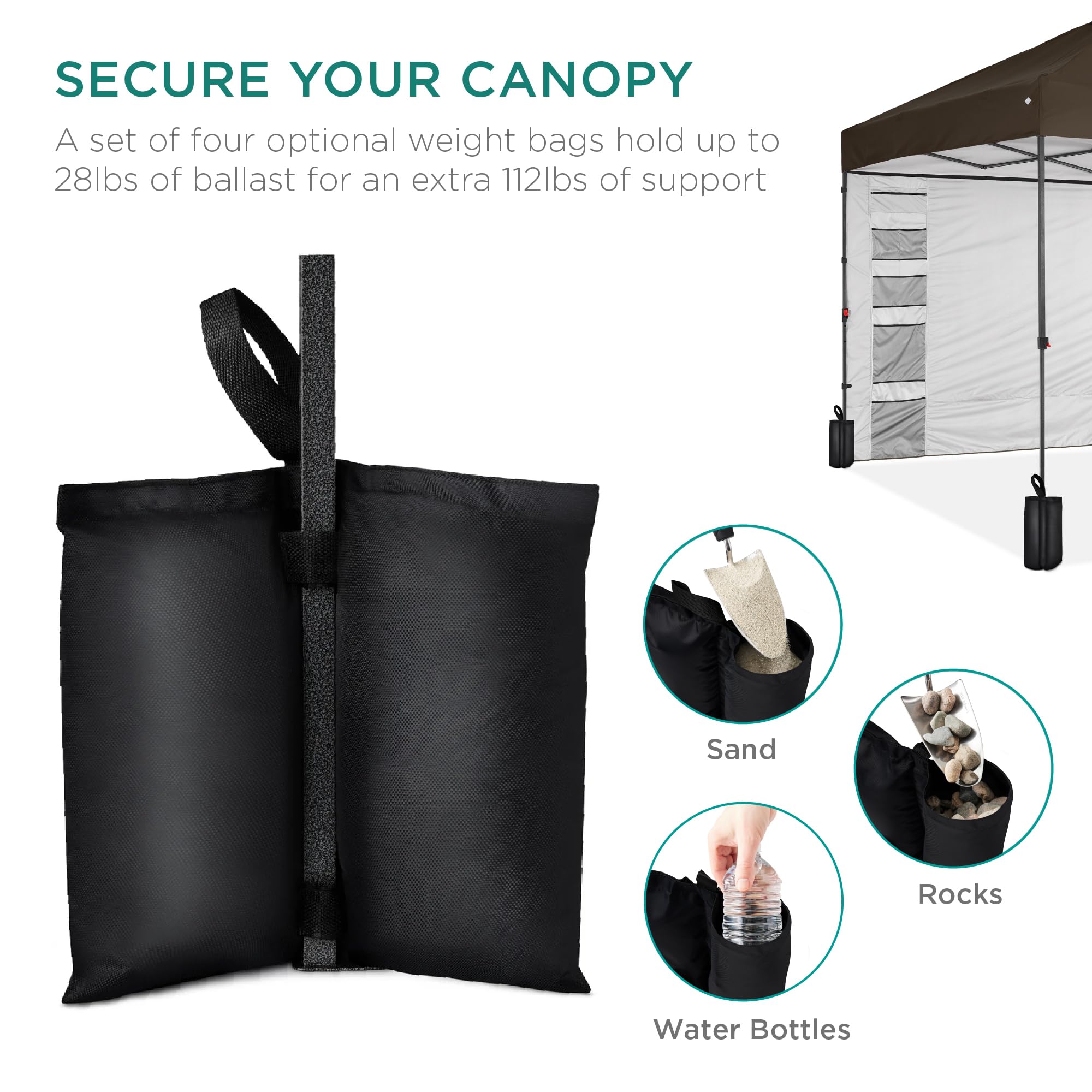 Best Choice Products 10x10ft Pop Up Canopy Tent with Sidewall, 1 Person 1 Minute Set Up, Carry Case, 4 Weight Bags - Pink/White
