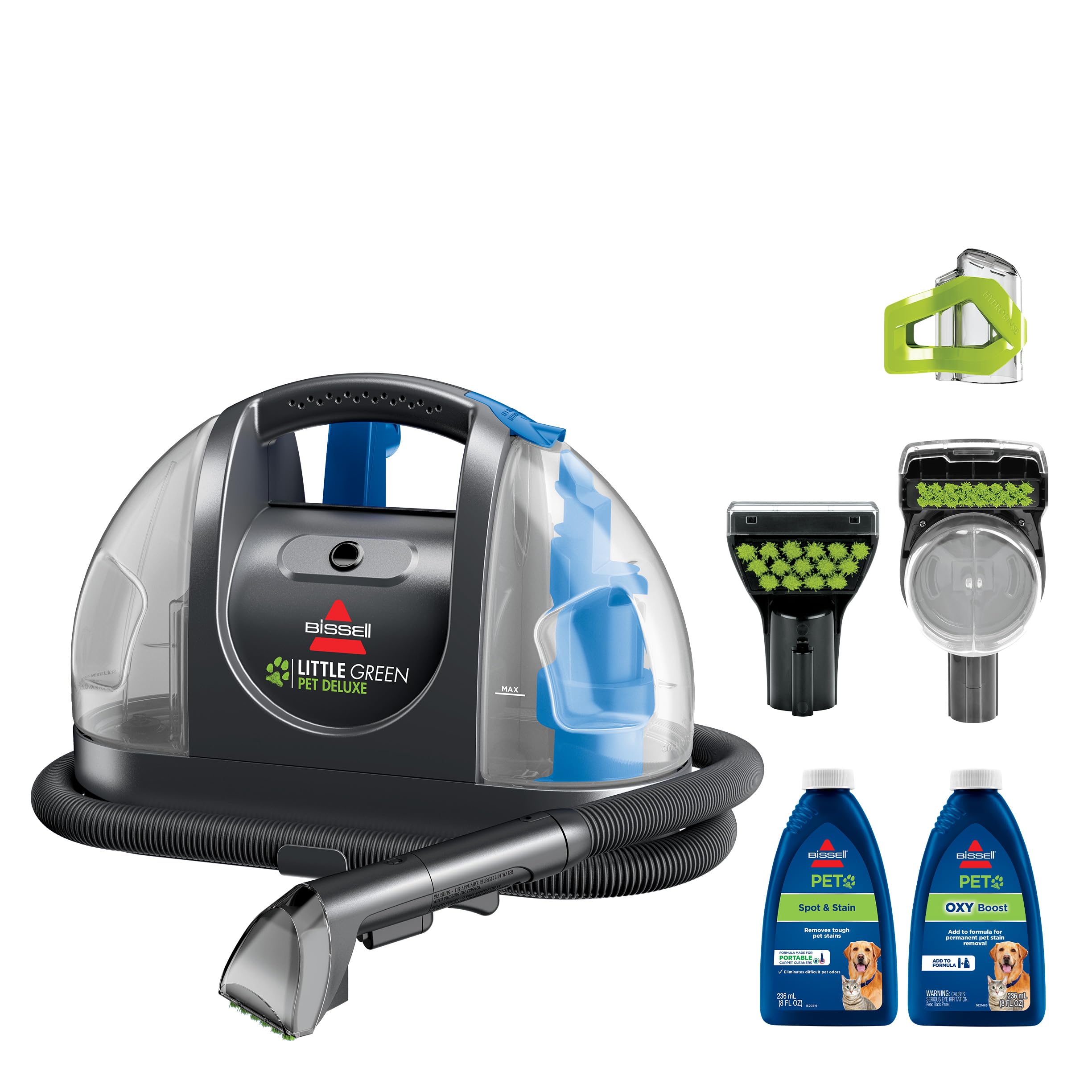 BISSELL Little Green Mini Portable Carpet and Upholstery Deep Cleaner, Car/Auto Detailer, with HydroRinse Self-Cleaning Tool and 4" Tough Stain Tool, Tea Green, 4075