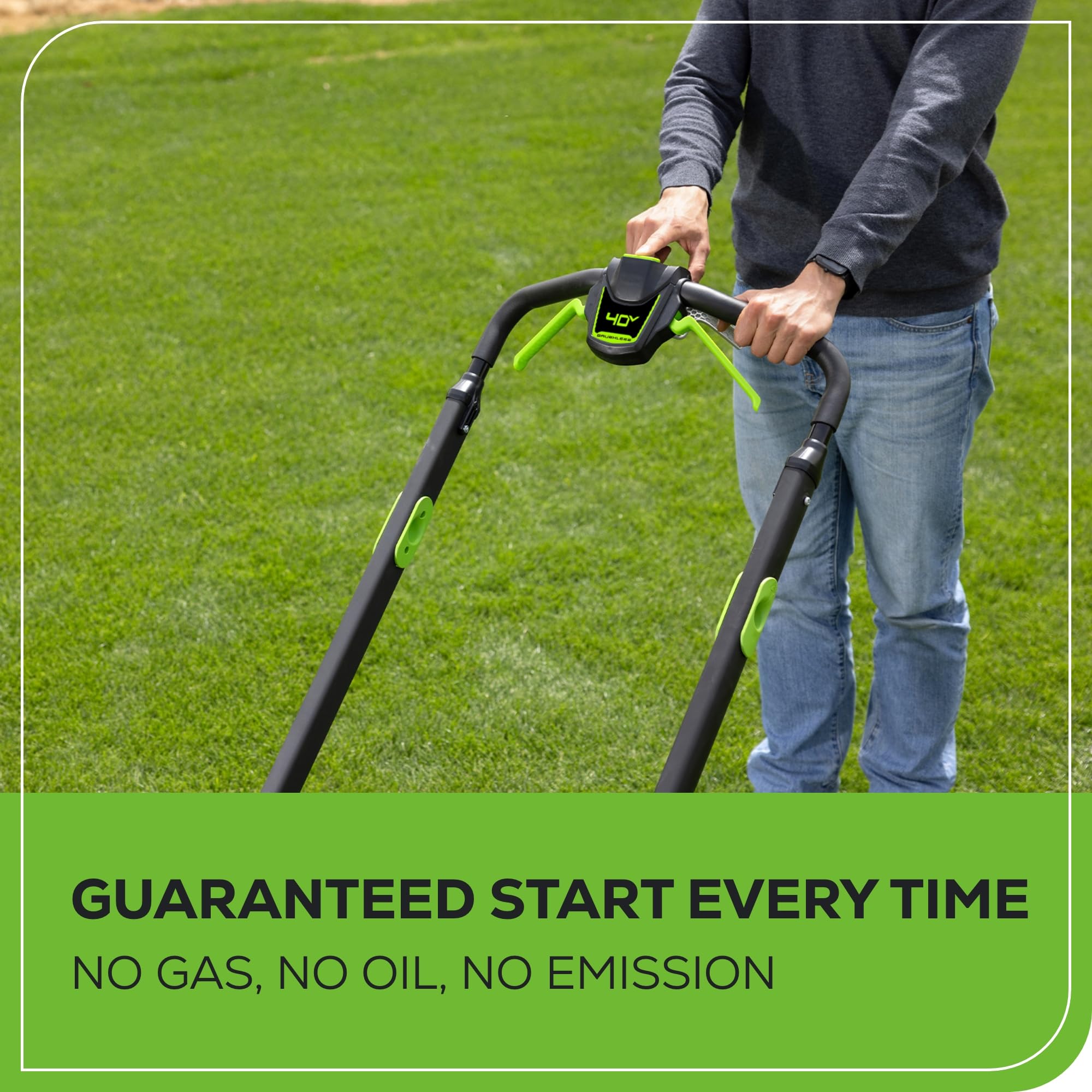 Greenworks 40V 16" (Push) Cordless Lawn Mower, 4.0Ah Battery (1/3 Acre, Push Button Start, Compatible with 75+ Tools)