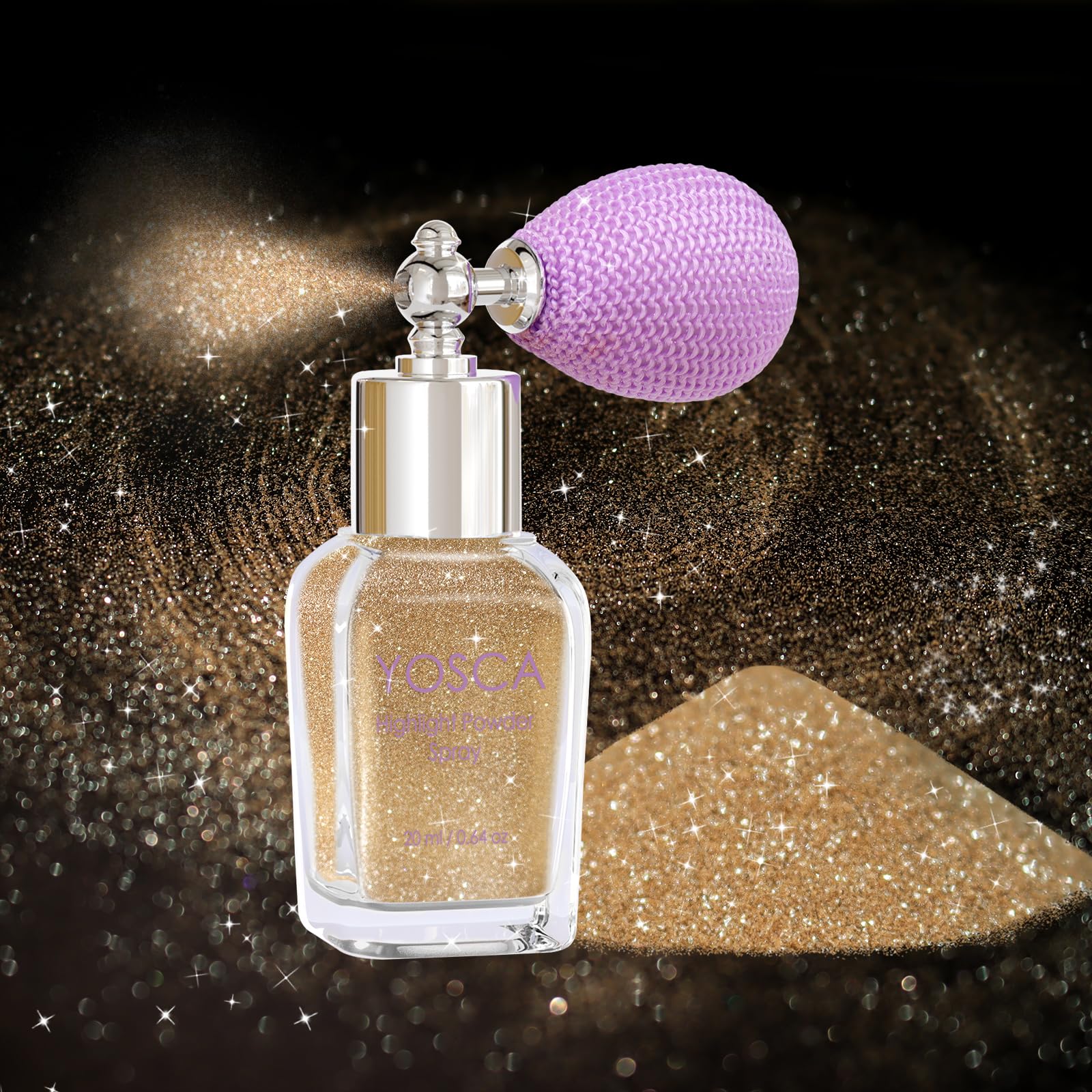 Yosca Body Glitter Spray, 30ML Loose Laser Body Shimmer Powder Holographic Hair Spray Silver Glitter Sparkle Highlighter Makeup Festival Rave Accessories for Clothes Hair Face Nail Art - Rainy Rainbow