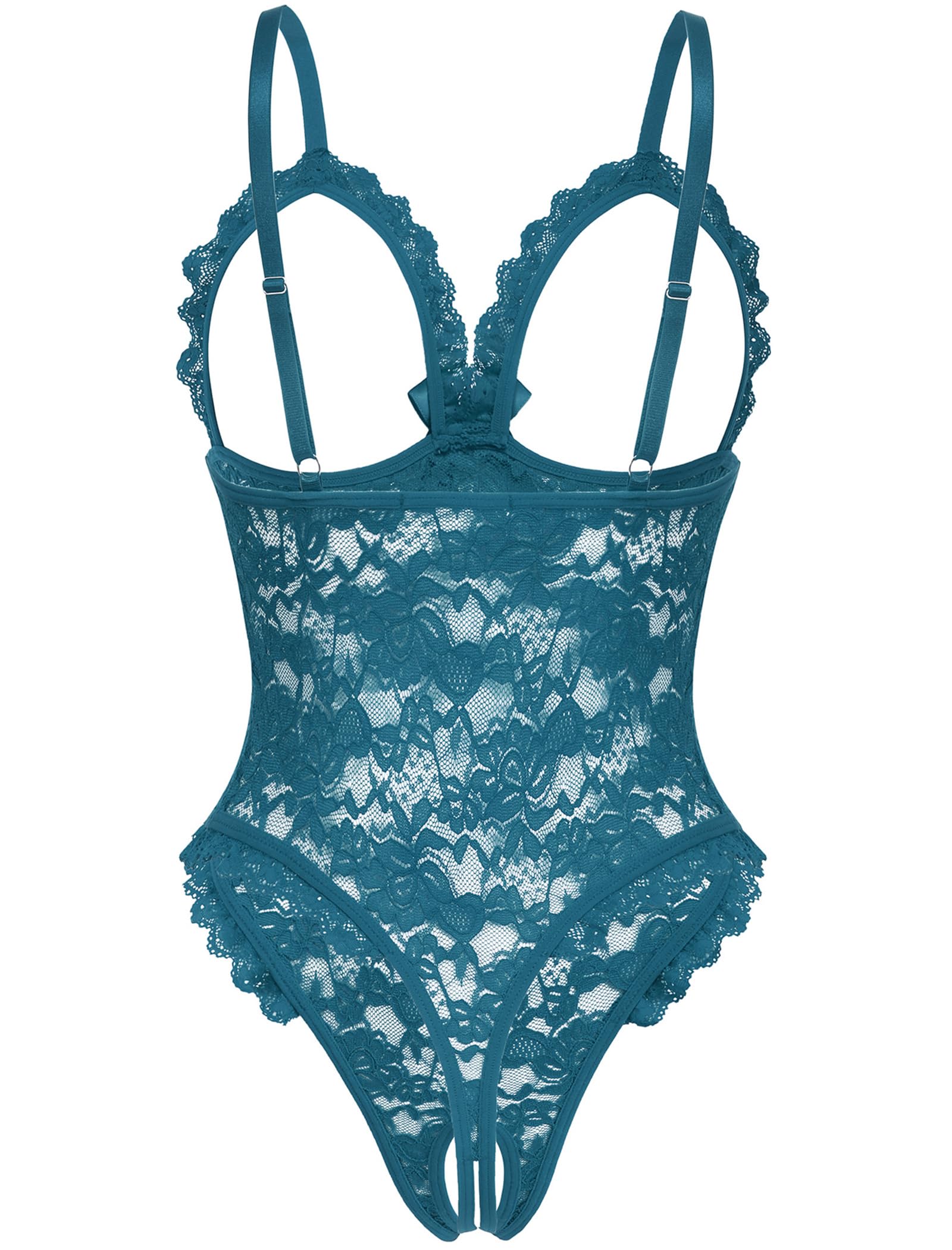 Avidlove One Piece Lingerie Sexy Teddy Ruffle V Neck Bodysuit Lace Nightie