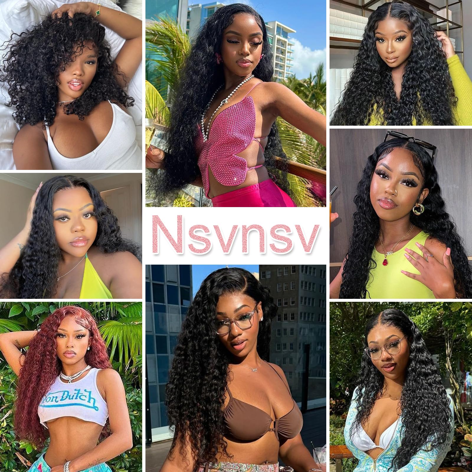 Nsvnsv 30 Inch 13x6 Deep Wave Lace Front Wigs Human Hair HD Full Lace Frontal Wigs Pre Plucked Bleached Knots 180% Density Deep Curly Human Hair Wig Natural Color