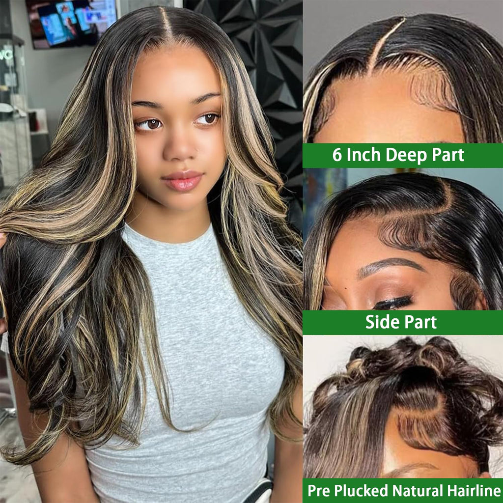 13x6 Lace Front Wigs Human Hair Pre Plucked 180 Density 26 Inch HD Body Wave Lace Front Wigs Human Hair 10A Frontal Wigs Human Hair wigs for Women Glueless Wigs Human Hair Pre Plucked Black wig