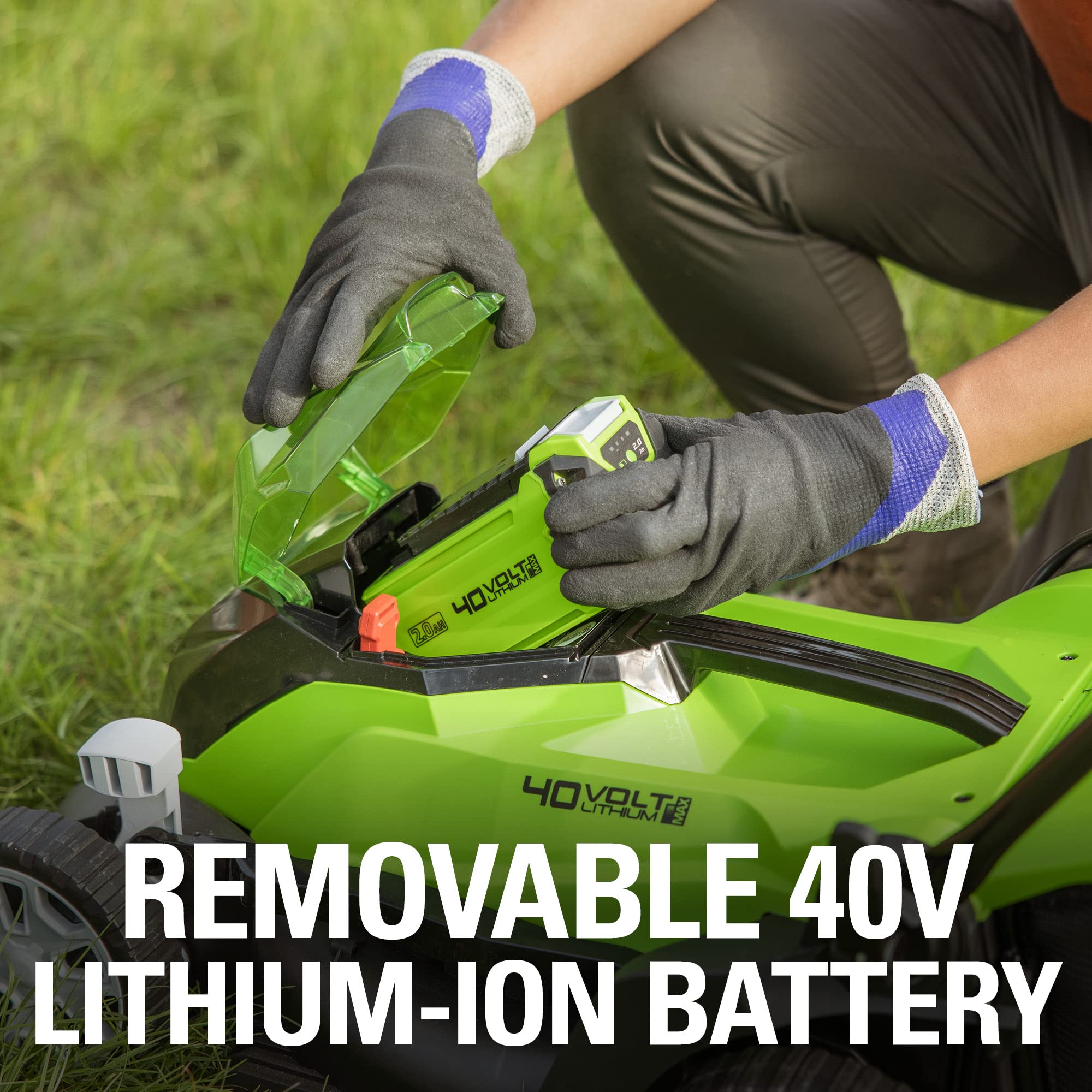 Greenworks 40V 16" (Push) Cordless Lawn Mower, 4.0Ah Battery (1/3 Acre, Push Button Start, Compatible with 75+ Tools)